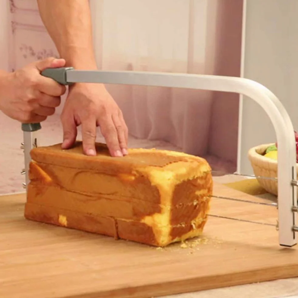 Couteau à Gâteau Niveleur Réglable en Acier Inoxydable Outil de Cuisson Trancheuse