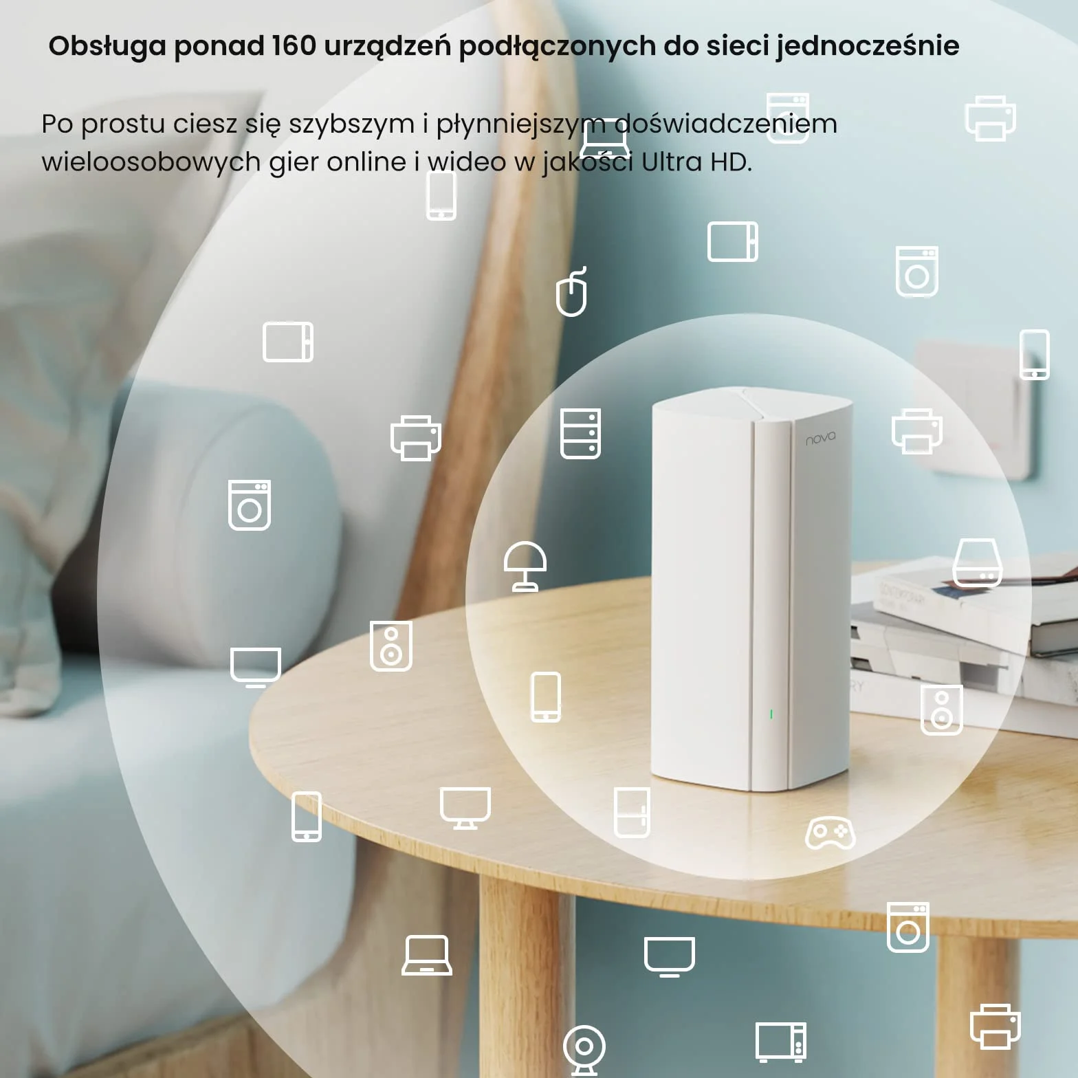 Tenda Nova MX12-3 AX3000 Mesh Wi-Fi 6 System, szeroki zasięg Wi-Fi do 650m², procesor Quad-Core 1,7 GHz, porty Gigabit LAN, obsługuje Alexa, 3-Pack