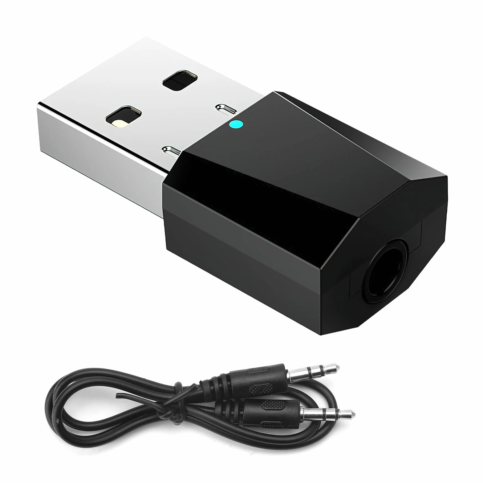 Odbiornik USB Bluetooth 5.1 z adapterem USB Bluetooth, wbudowany mikrofon do telewizora, komputera, zestawu słuchawkowego/głośników samochodowych, systemu stereo, muzyki i połączeń