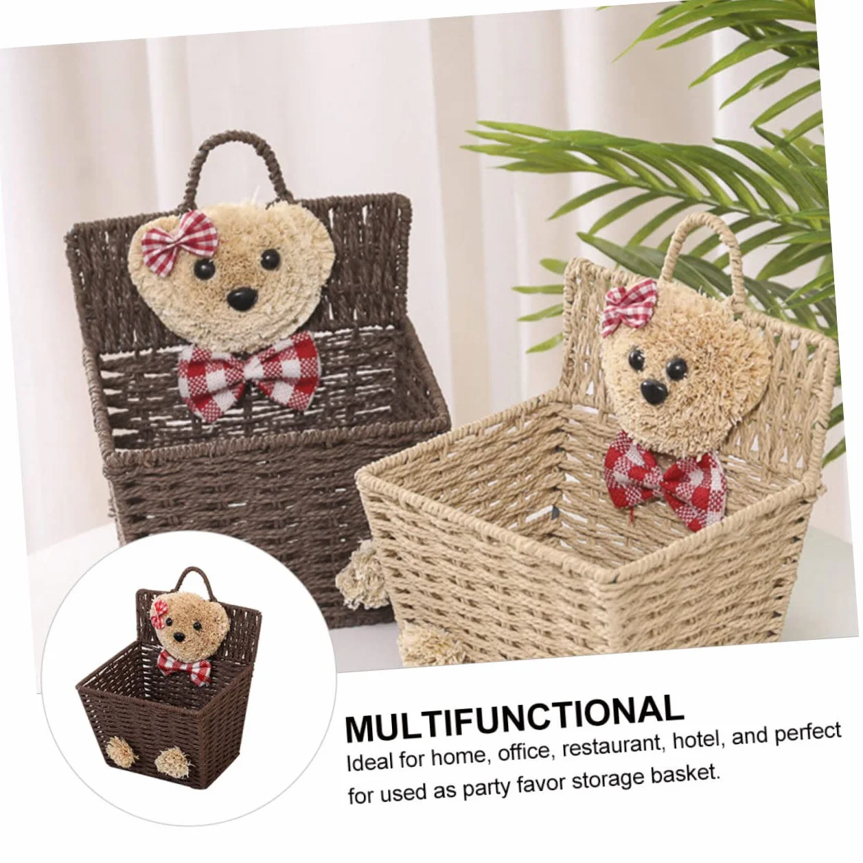 Panier Suspendu en Saule Mignon Osier Rangement Ménager Multifonctionnel Maison Restaurant
