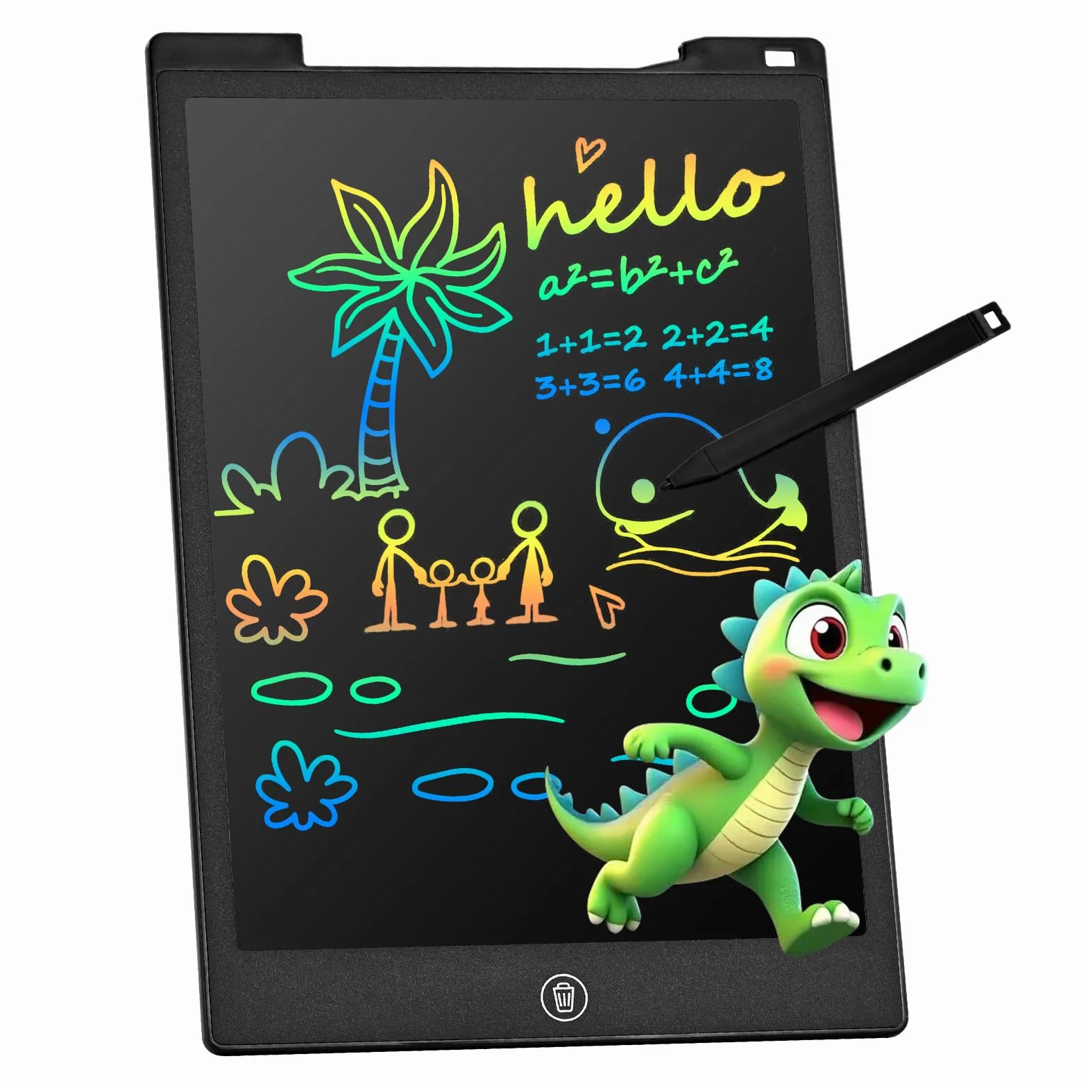 PINKCAT Tableau Magique Enfant 12 Pouces Tablette D'écriture LCD Dessin Graphique Ardoise Magique Effacable Noir