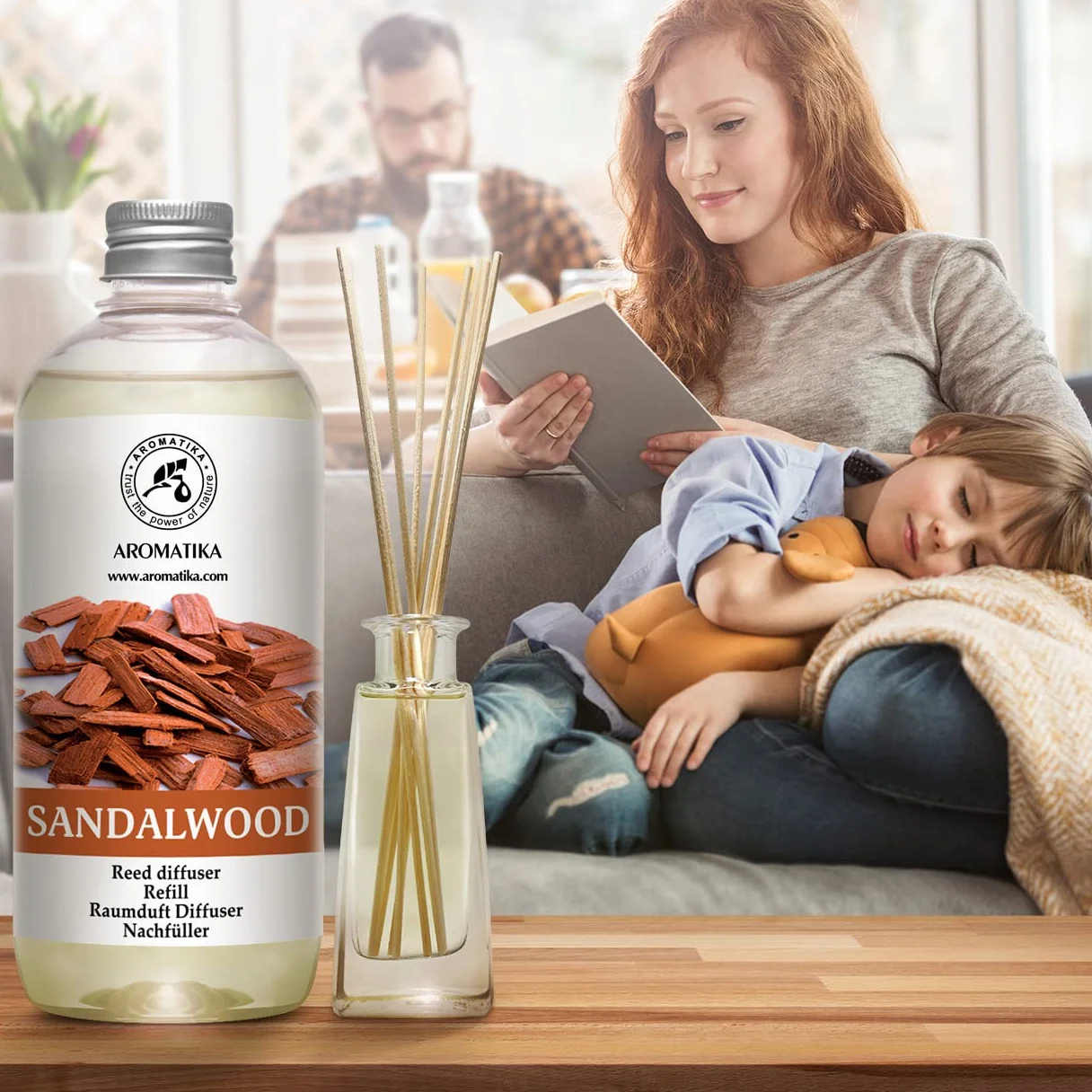 Recharge pour diffuseur d'ambiance santal 500 ml - Parfum d'intérieur désodorisant