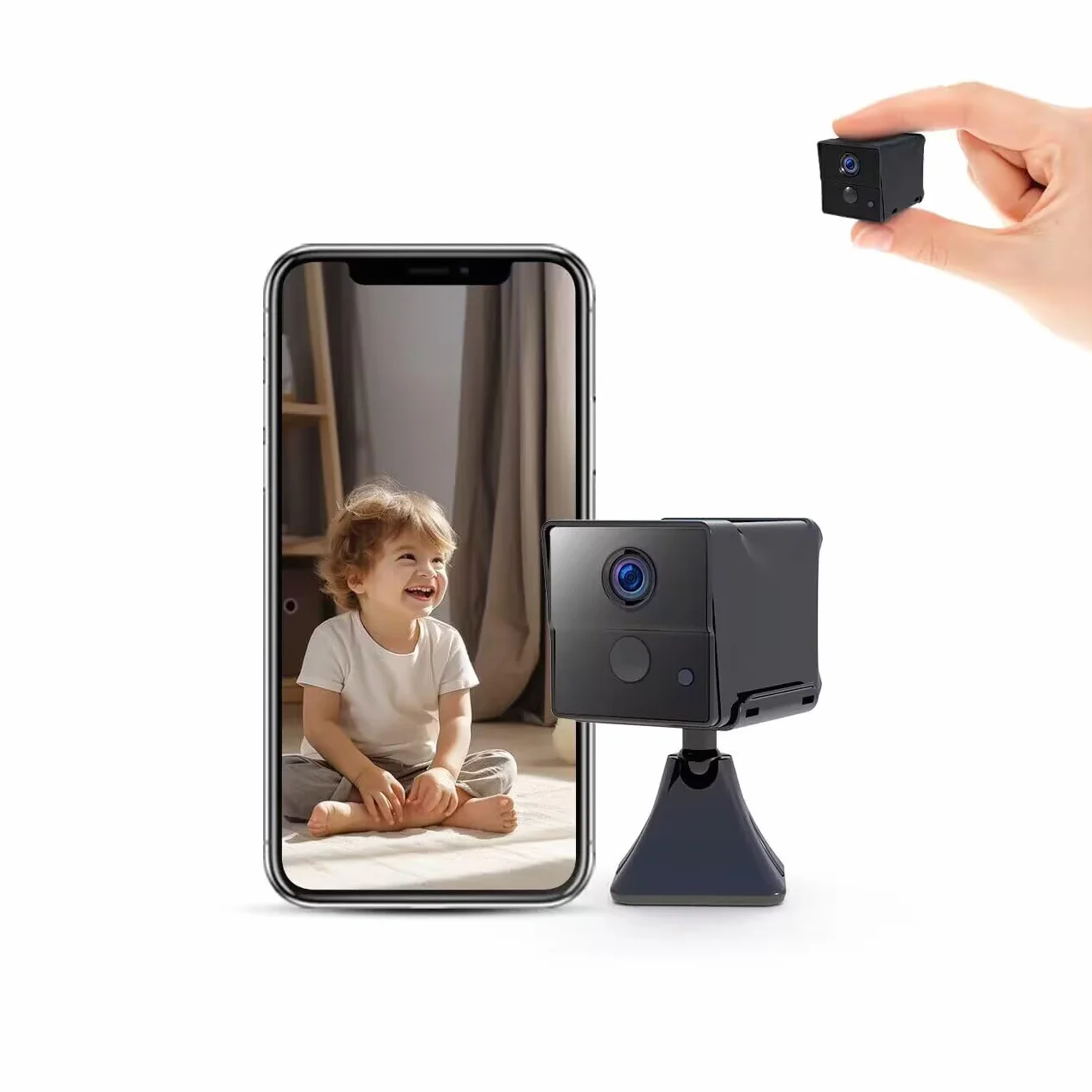 Kamery Szpiegowskie, AOBOCAM Mini Kamery Wifi 1080P HD Kamera Monitoringu w Domu Mini Kamery Bezprzewodowa Wideo Z Wykrywaniem Aplikacji/Ruchu/Noktowizją (2)