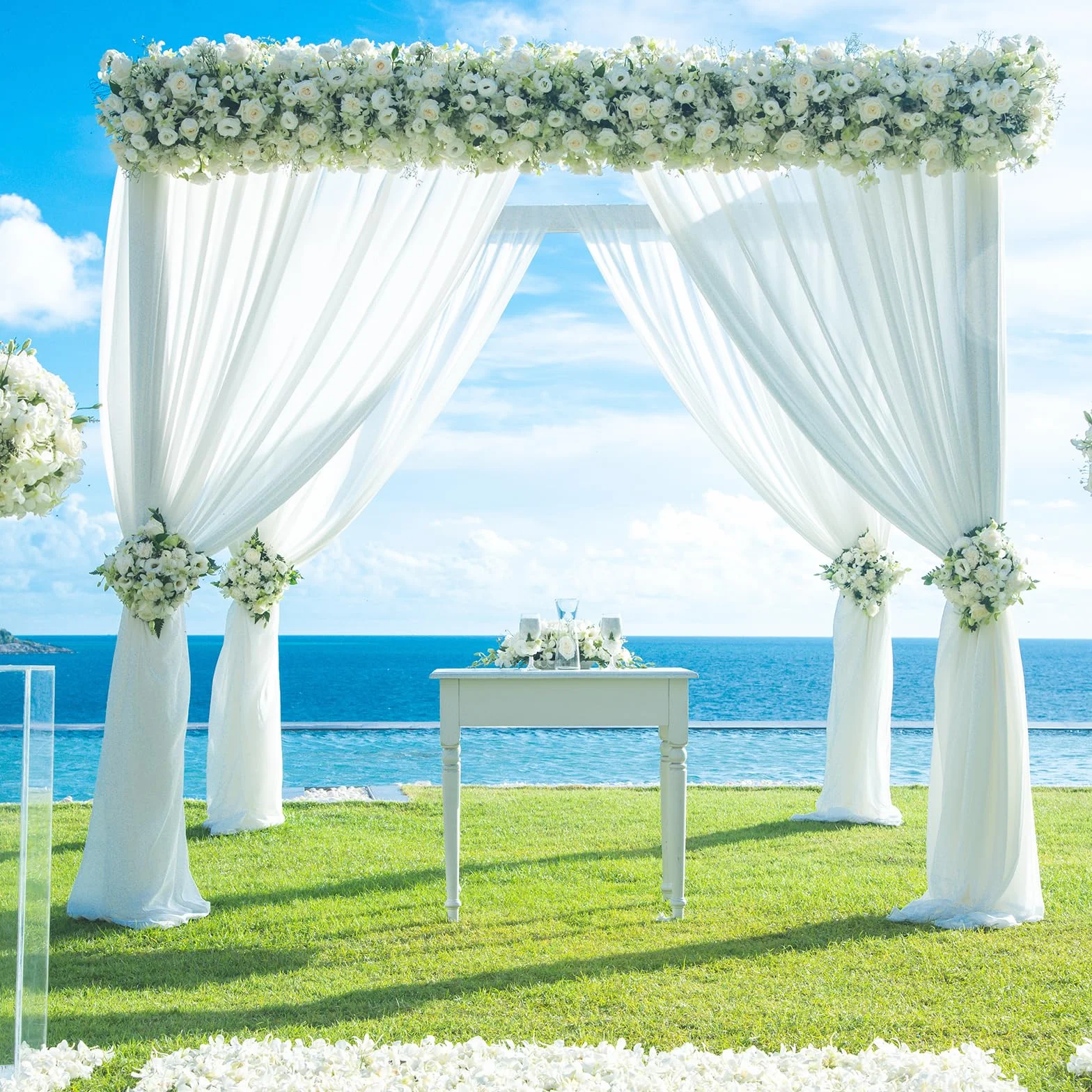 Arche Tenture Mariage 160 x 1000 cm, Rideau en Tulle Blanc Voilage Drapé Transparent pour Décoration