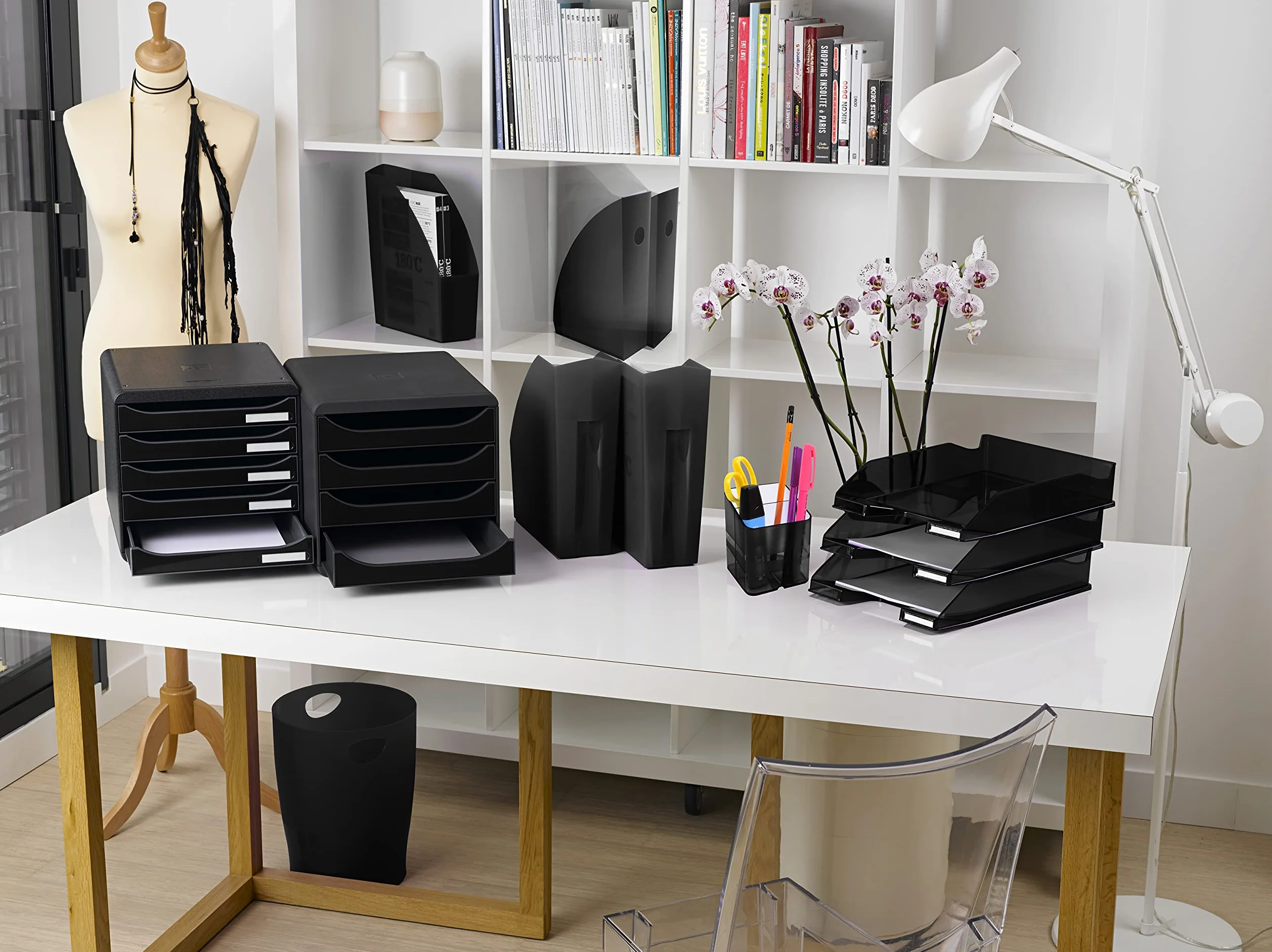 Exacompta Ecobin Corbeille à papier noire