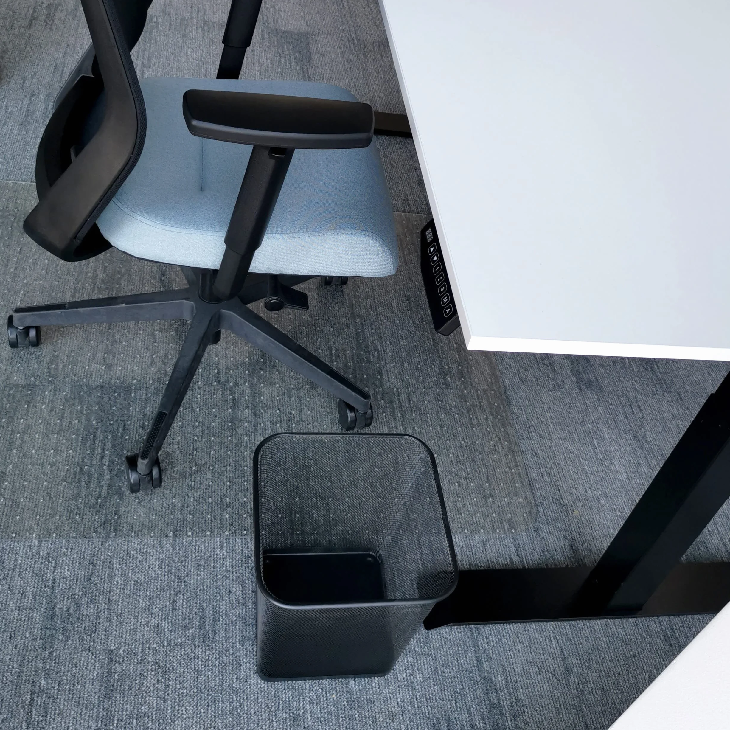 D.RECT Poubelle Bureau 18L - Corbeille Papier en Treillis Métal Maille, Noir
