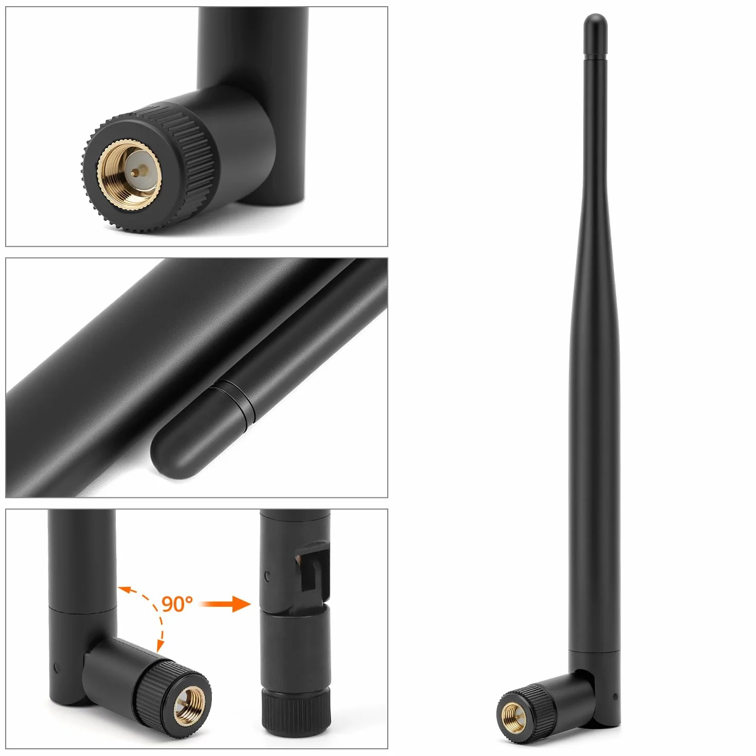 QWORK® 2 sztuki 868mhz antena dookólna ze złączem Sma, antena pochylana i obrotowa