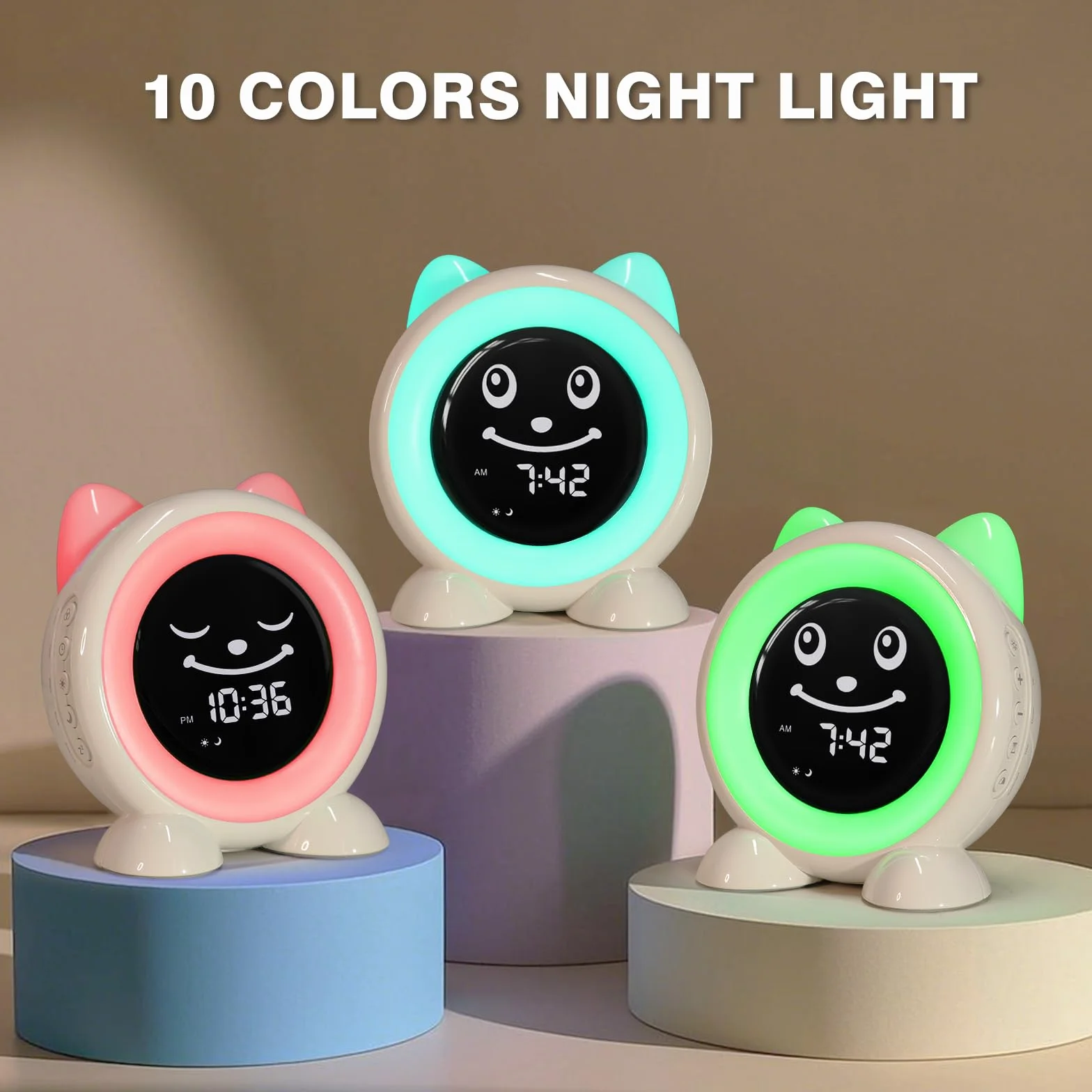 Time to Wake Réveil pour Enfants, I.CODE Horloge D'entraînement du Sommeil pour Les Tout - Petits avec Veilleuse et Minuterie Nap, Cadeau pour Les Enfants de 2 à 10 Ans (Vert forêt)