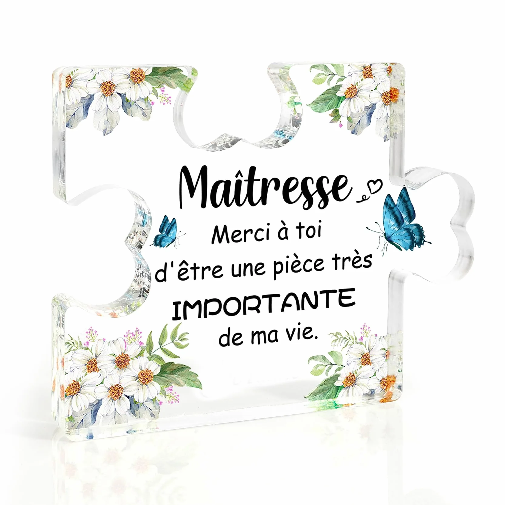 Puzzle Acrylique Cadeau Maîtresse Maternelle Fin d'année Merci Professeur
