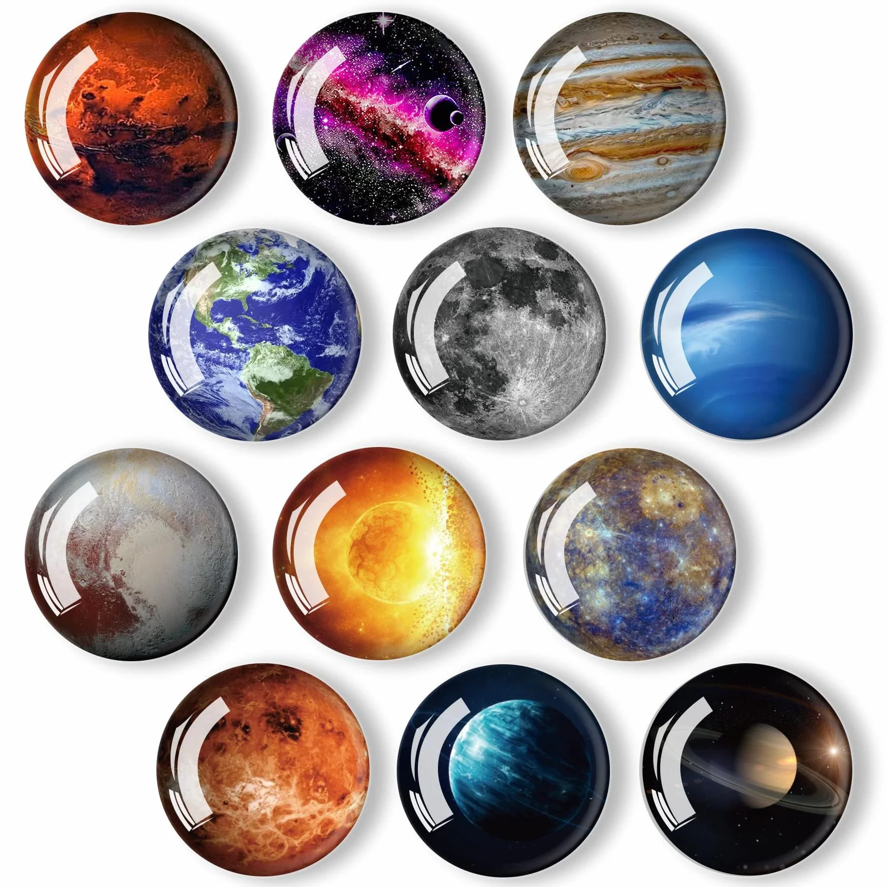 Vagues Magnet Frigo Original 12 Pièces Aimants Frigo 3mm pour Réfrigérateurs Tableau Magnétique Planète