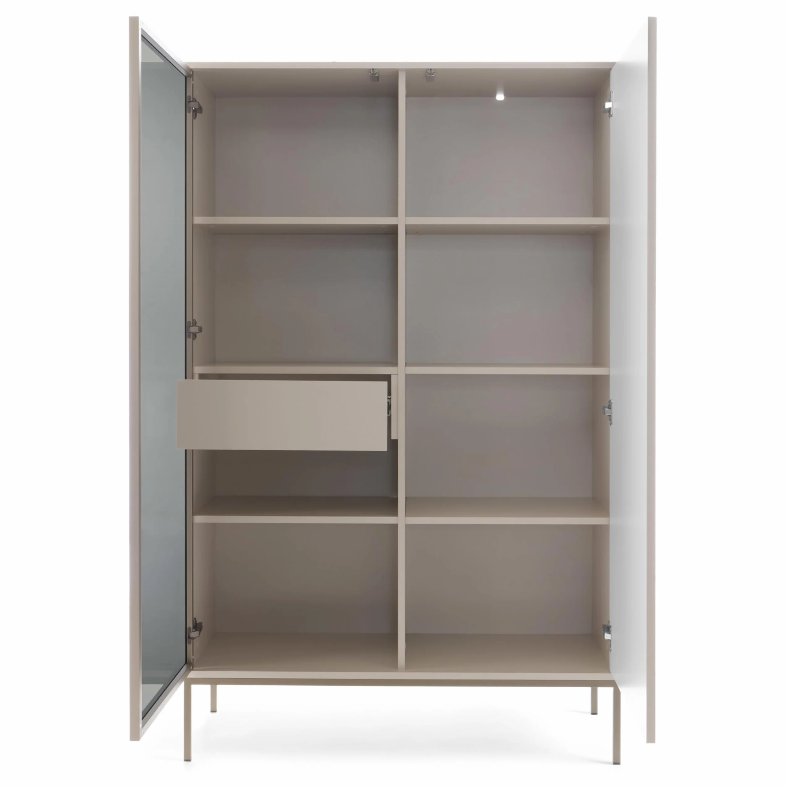 Komodee Laval WTSZ104 – vitrine avec éclairage LED, Cachemire, Largeur 104 cm, Hauteur 166 cm, Profondeur 39 cm