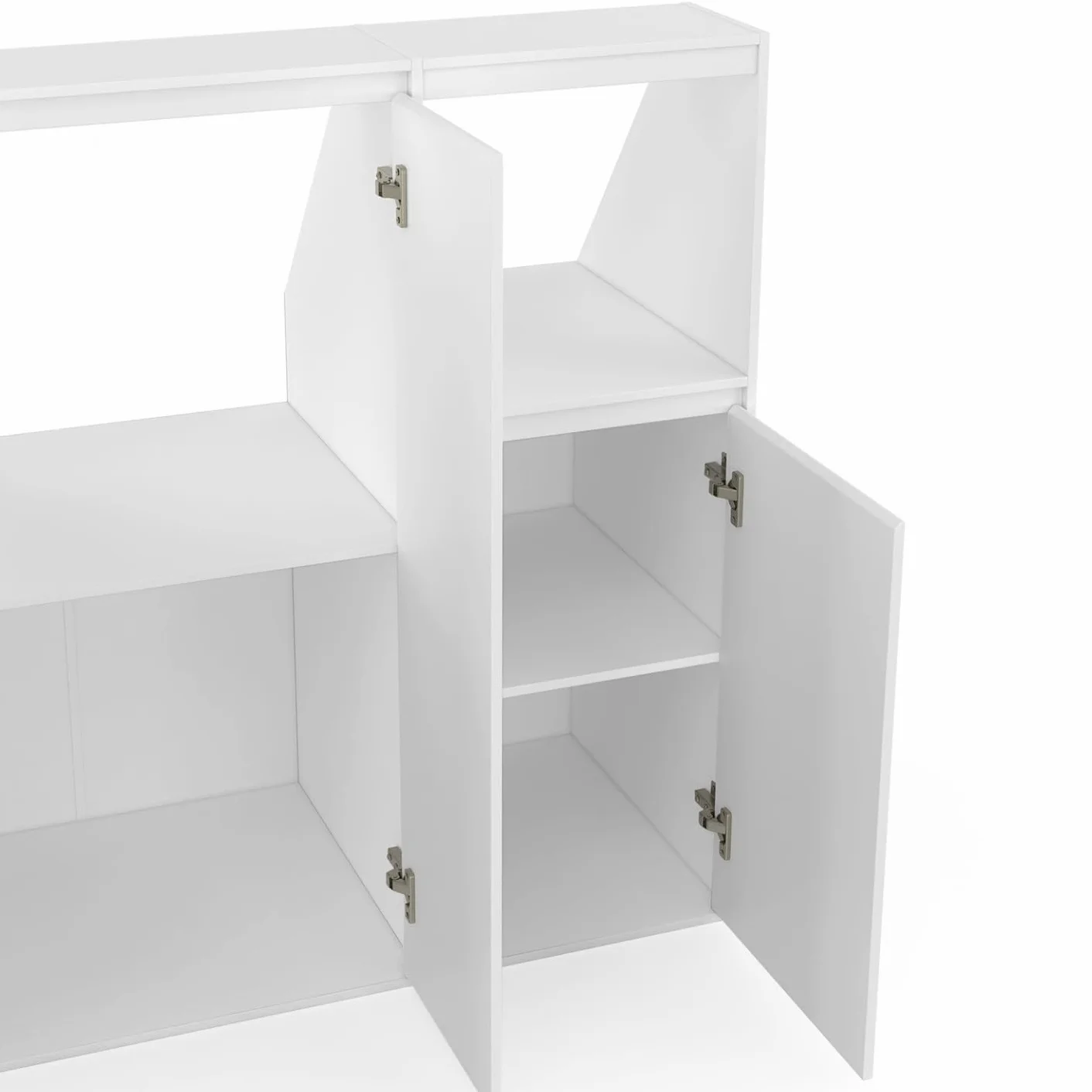 IDMarket - Ensemble armoires sous Pente 2 Portes + 1 Porte et 1 Niche TOMI Blanc
