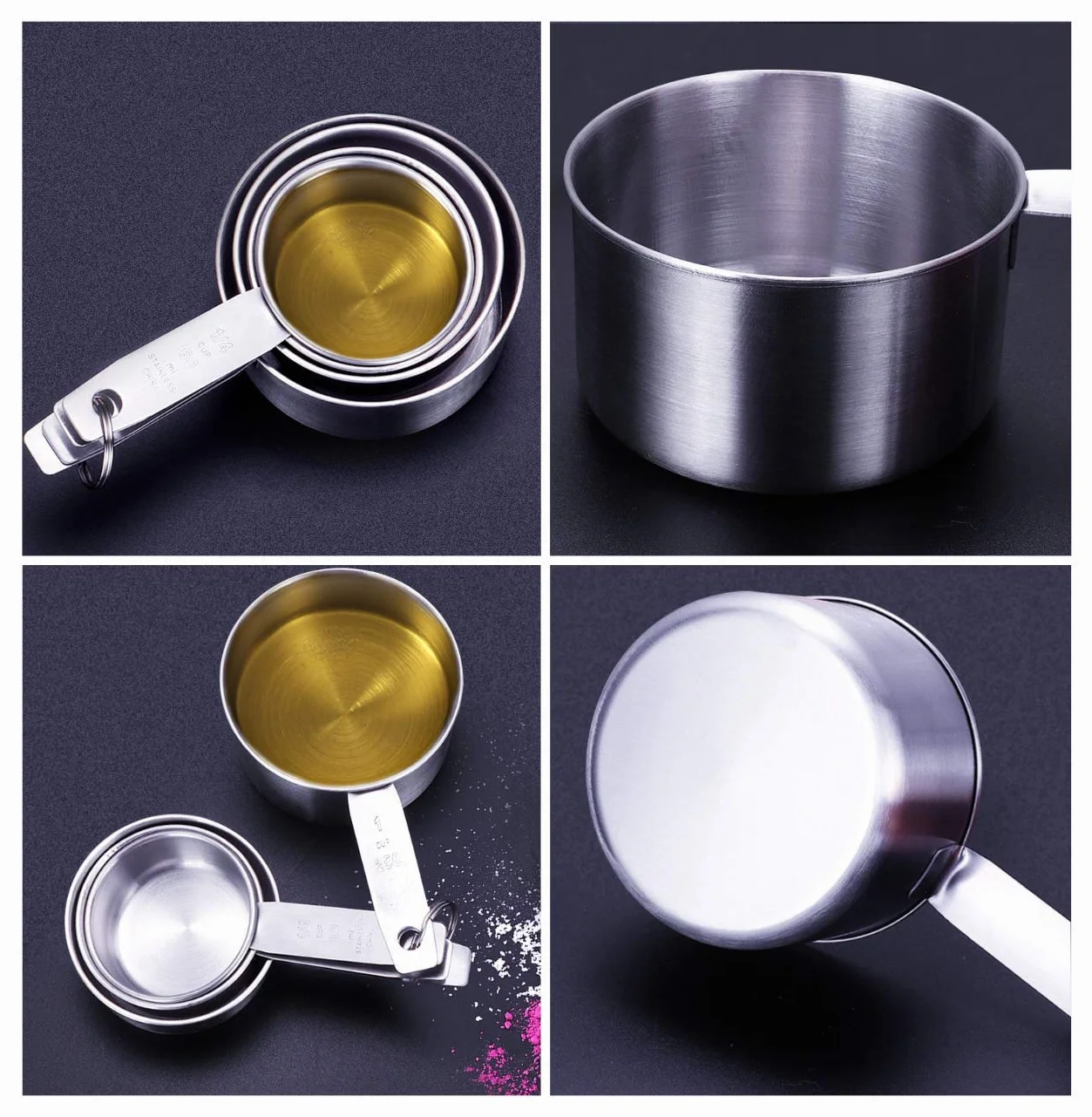 Ensembles de Cuillères Doseuses en Acier Inoxydable 10 Pièces avec Tasses à Mesurer pour Cuisson