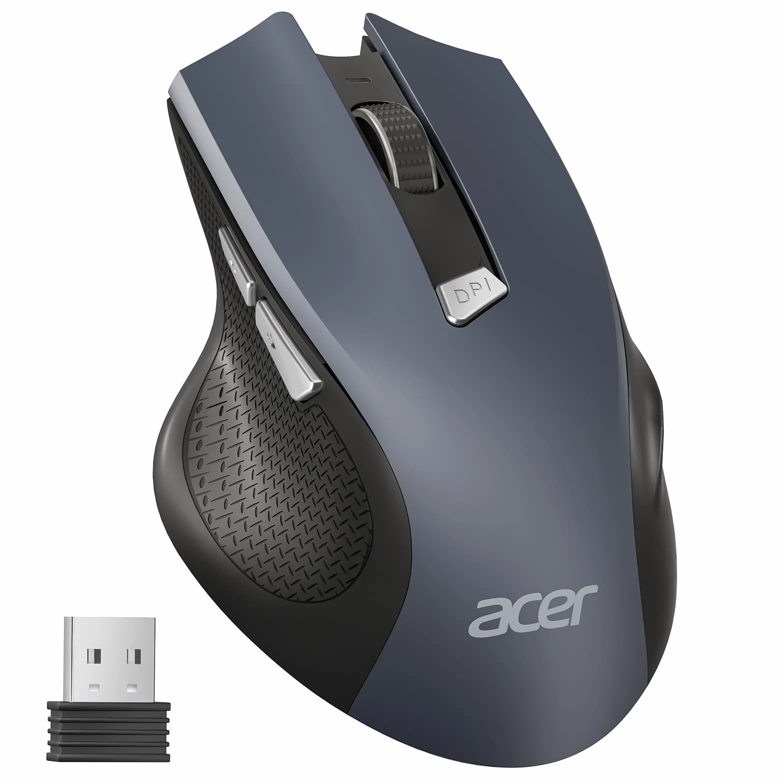 Acer Souris Ergonomique sans Fil 2,4GHz, Souris Optique USB 1600 DPI réglable, 6 Boutons, Compatible PC/Mac/Laptop/Chromebook