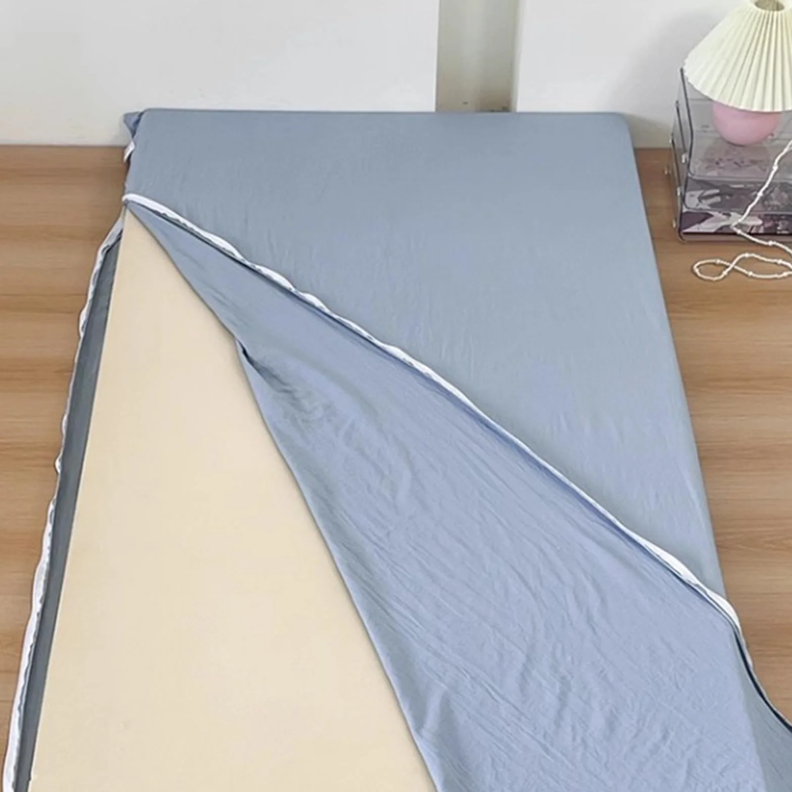 Housse de Matelas 100% Coton 150x200cm, Doux, Durable, pour Futon Traditionnel