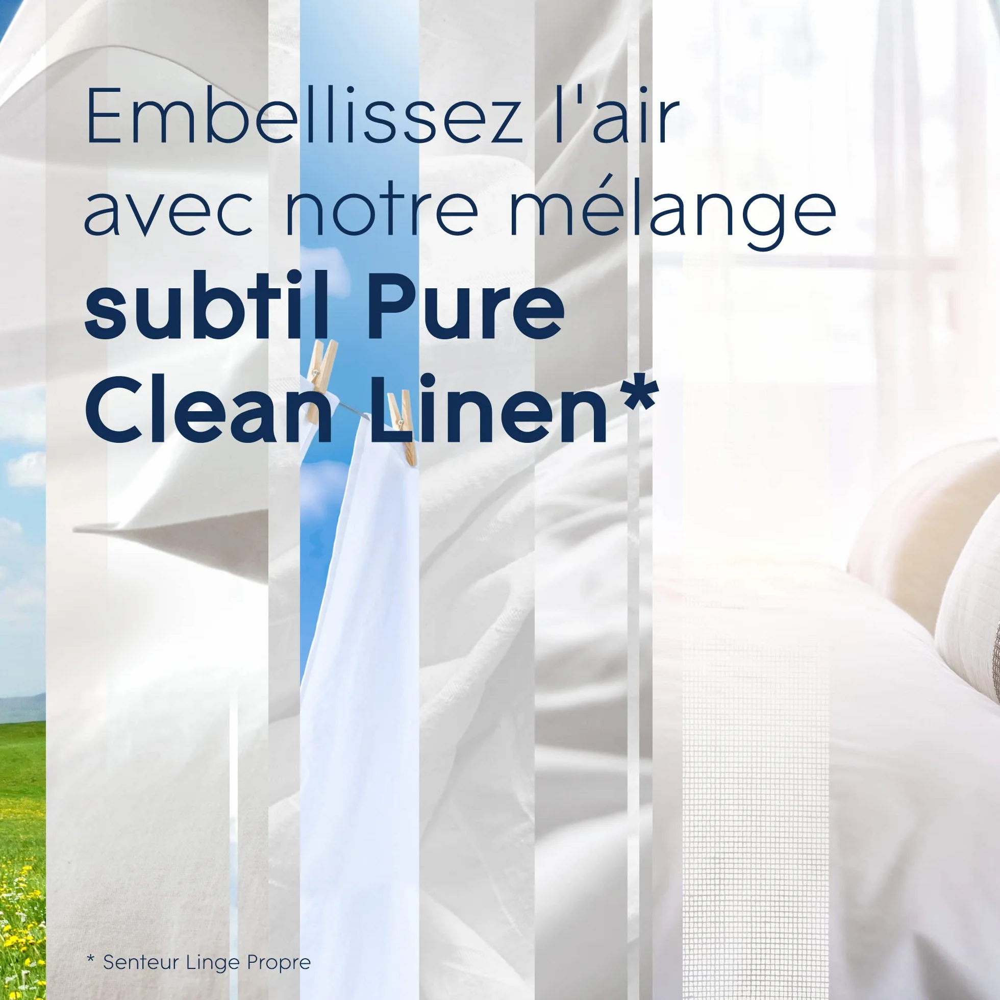 Glade Sense et Spray Recharge Duopack Diffuseur à Détection de Mouvement Infusé Aux Huiles Essentielles Pure Clean Linen