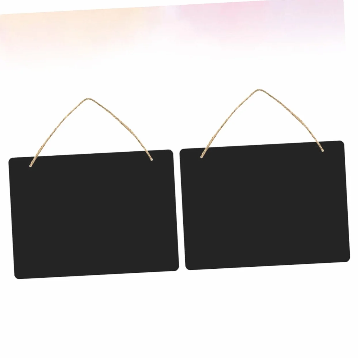 ORFOFE Panneaux d'affichage Suspendus en MDF Noir Double Face avec Corde pour Jardin ou Boutique