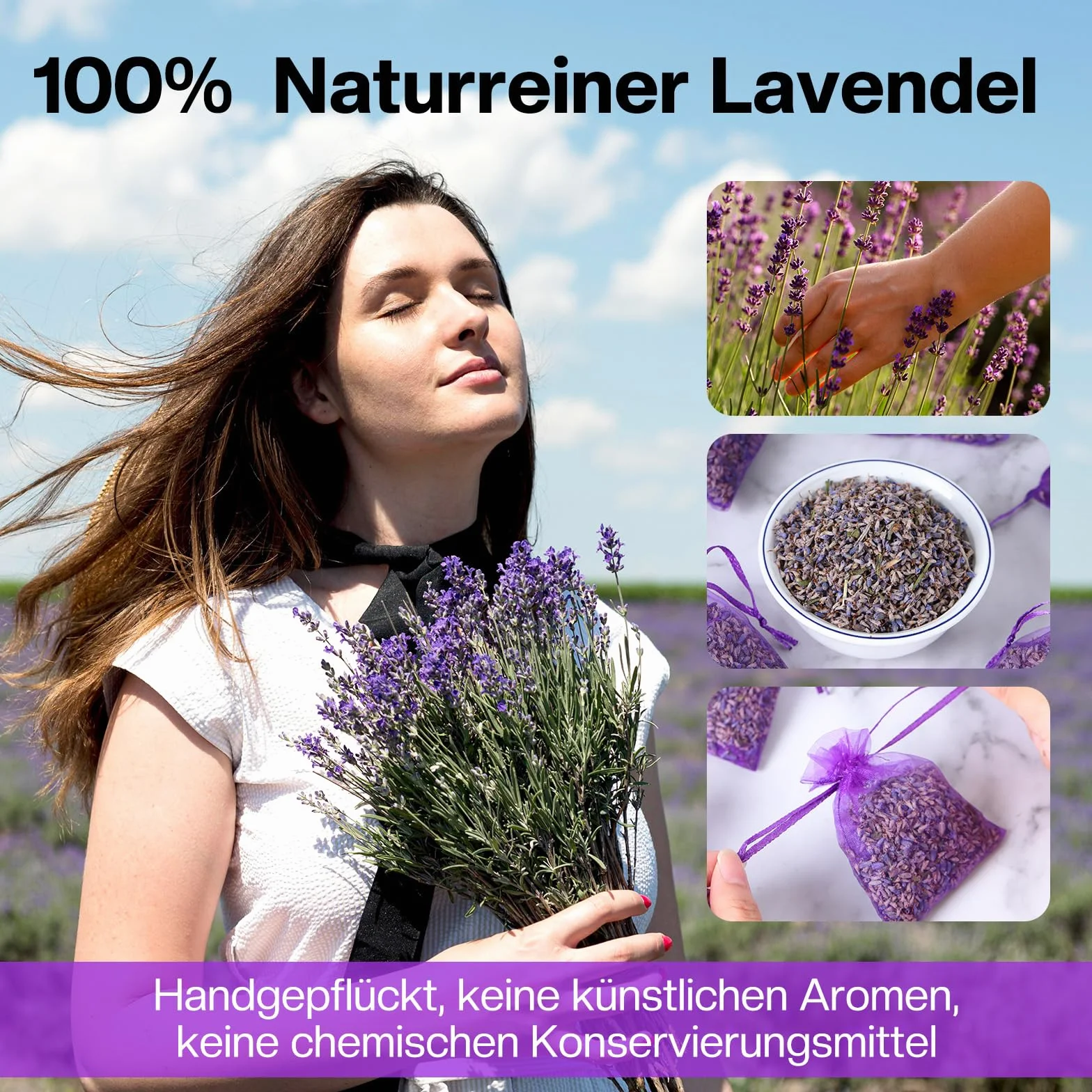 Sachets de Lavande Séchée Naturelle Anti Mites Vetements - Sac Anti Odeur pour Armoires et Tiroirs