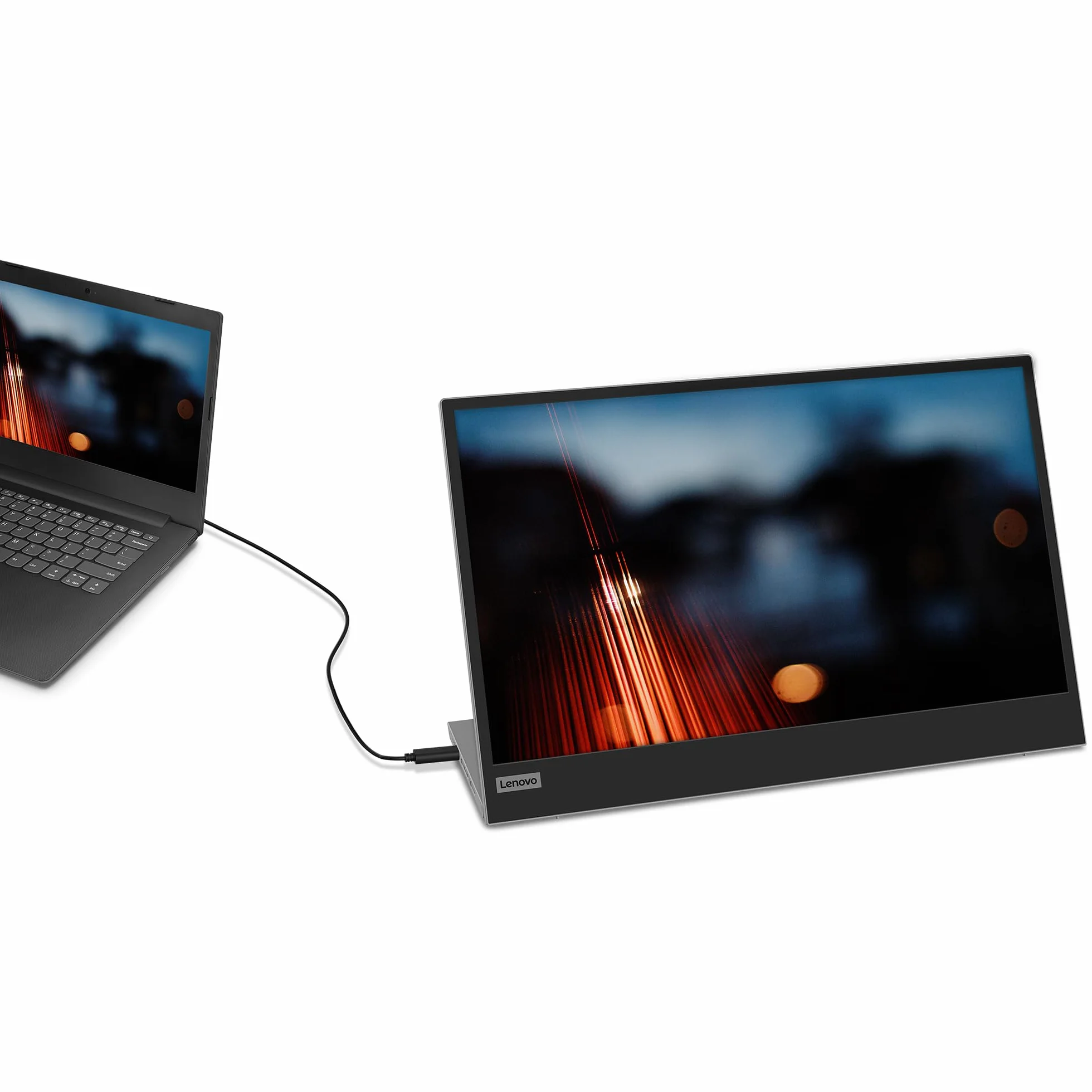 Lenovo L15 Mobilny monitor 15,6 cala FHD 1080p IPS Panel z USB Type-C, stojak na wysokość - czarny