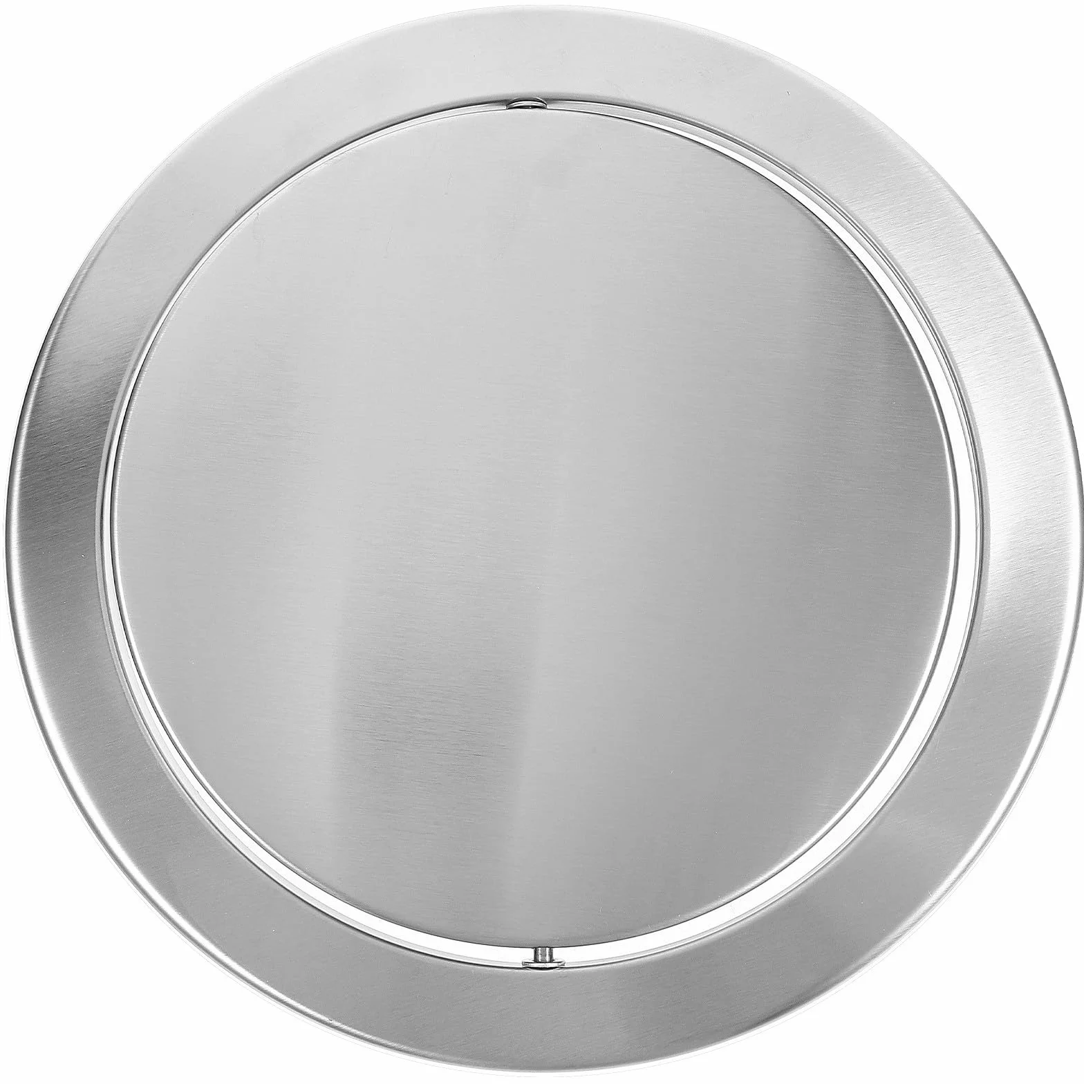 Couvercle Métallique à Rabat pour Poubelle Ronde en Acier Inoxydable Argenté, Facile à Installer, Performance Fiable, pour Lieux Publics, Diamètre 30 Cm