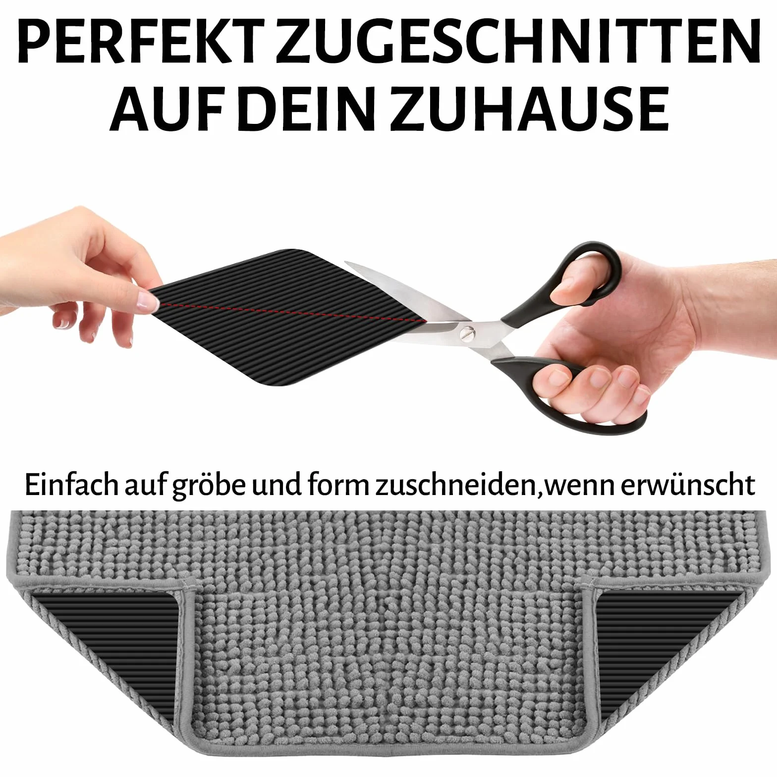 Vacuum Tech Rug Grippers Anti Derapant Tapis Lavable 4Pièces 10cm x 10cm Anti Glisse Réutilisable Cuisine Chambre Salon