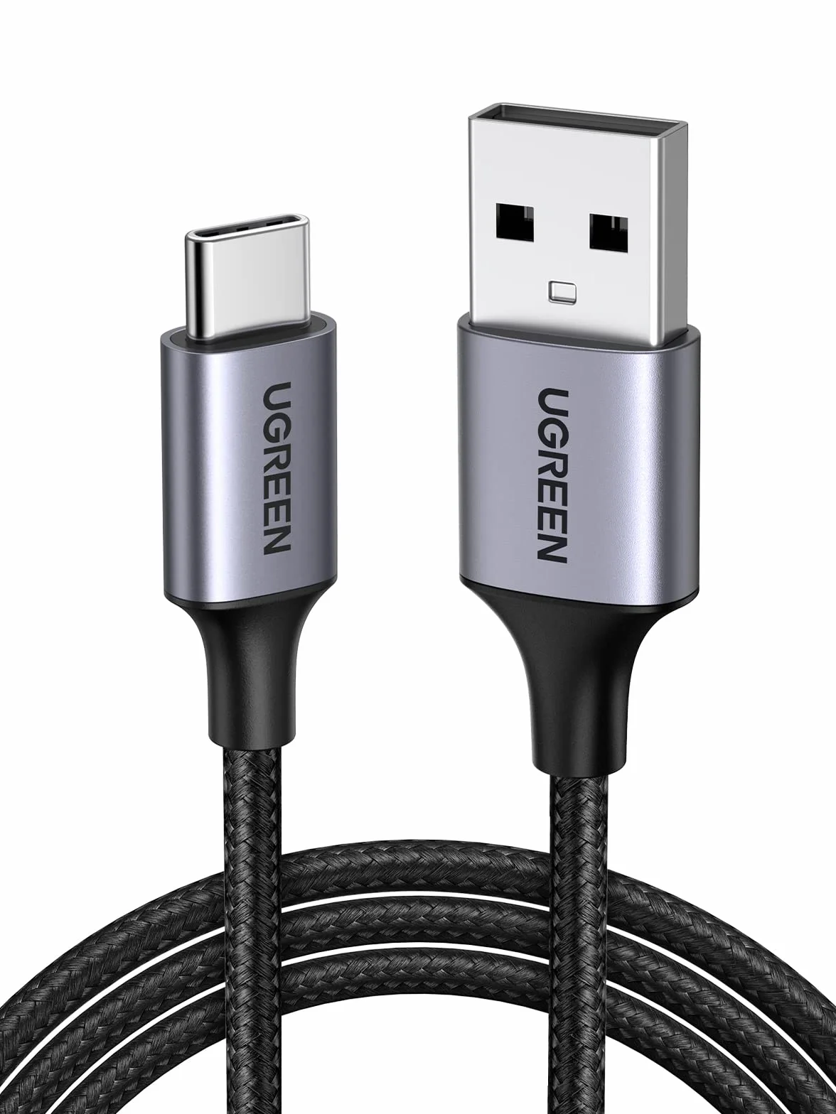 UGREEN Câble USB C Charge Rapide 3A QC3.0 480Mbps Nylon Tressé Compatible iPhone 16 15 Pro Max Plus Galaxy S25 S24 A16 A56 Xiaomi Note 15 14 Pixel 10 9 iPad 0.5M