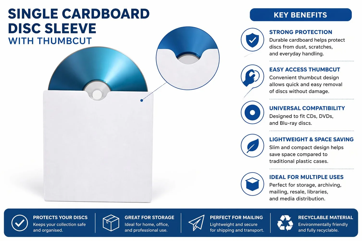 Dragon Trading® 10 x CD DVD Carton robuste manches