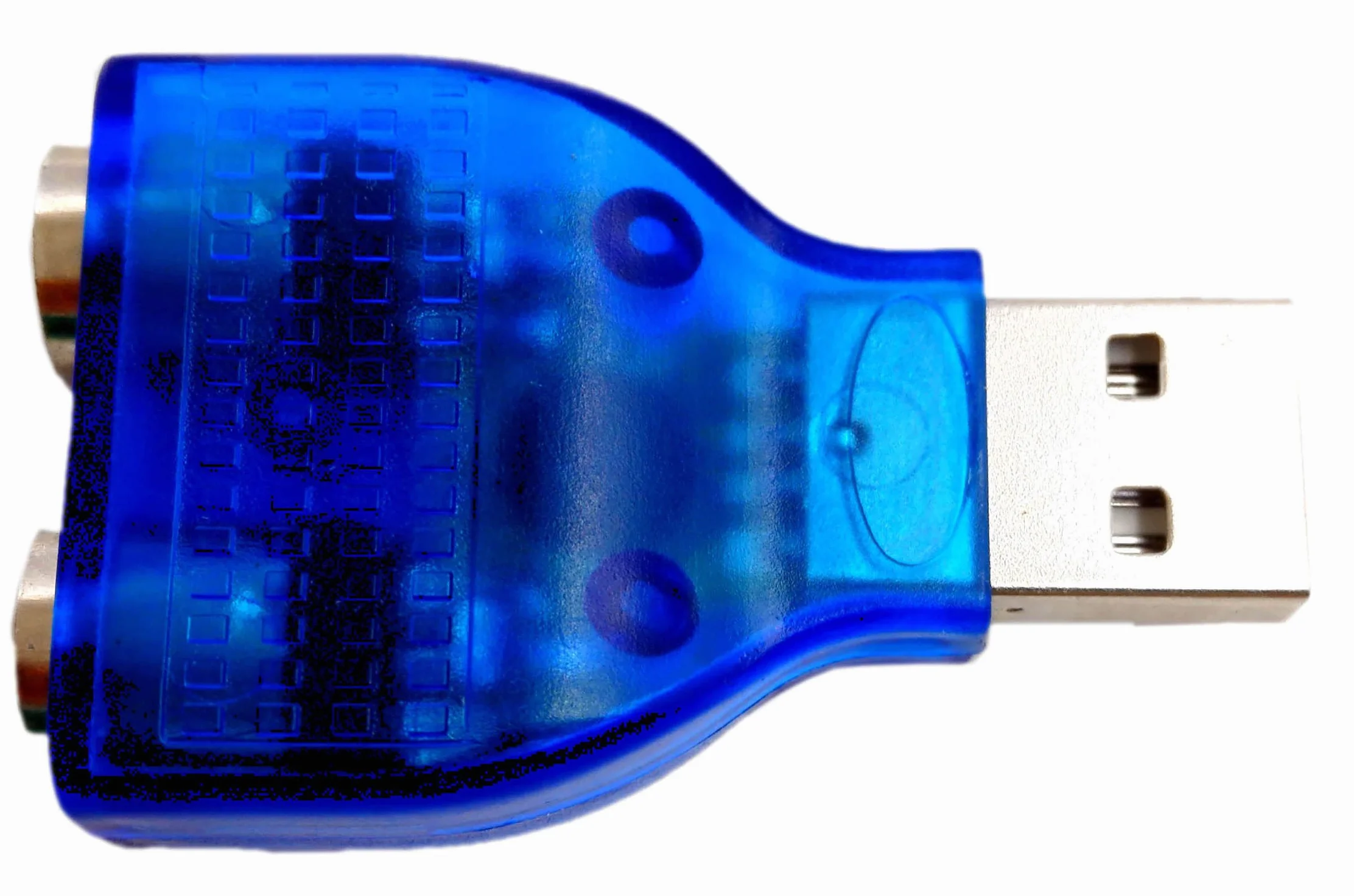 Bleu Souris Clavier USB A mâle vers Dual PS/2 Femelle Adaptateur T-Splitter
