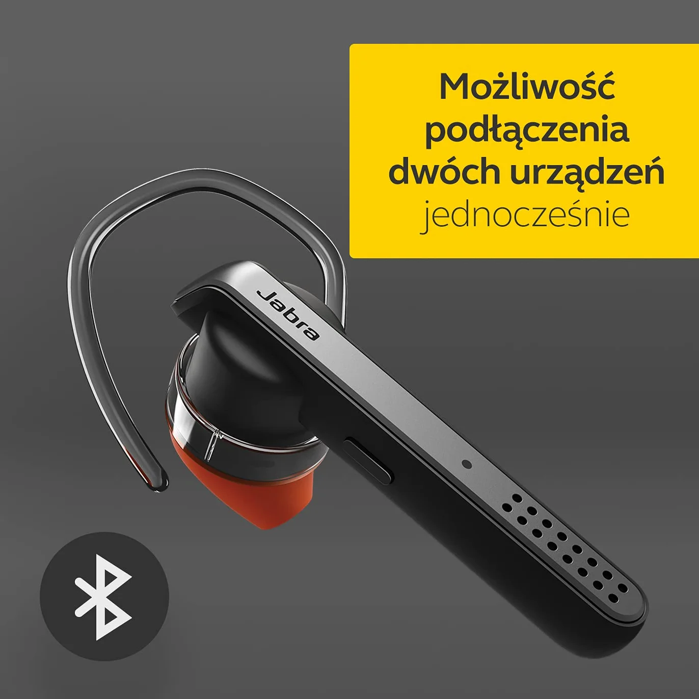 Jabra Talk 45 mono zestaw słuchawkowy – bezprzewodowe telefonowanie, podcasty i muzyka lub odczyt GPS – srebrny