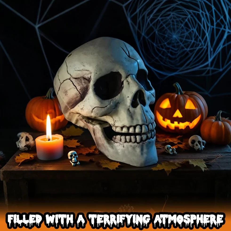 Squelette Crâne Halloween Décoration Tête En Plastique Modèle Pour Fête Effrayante