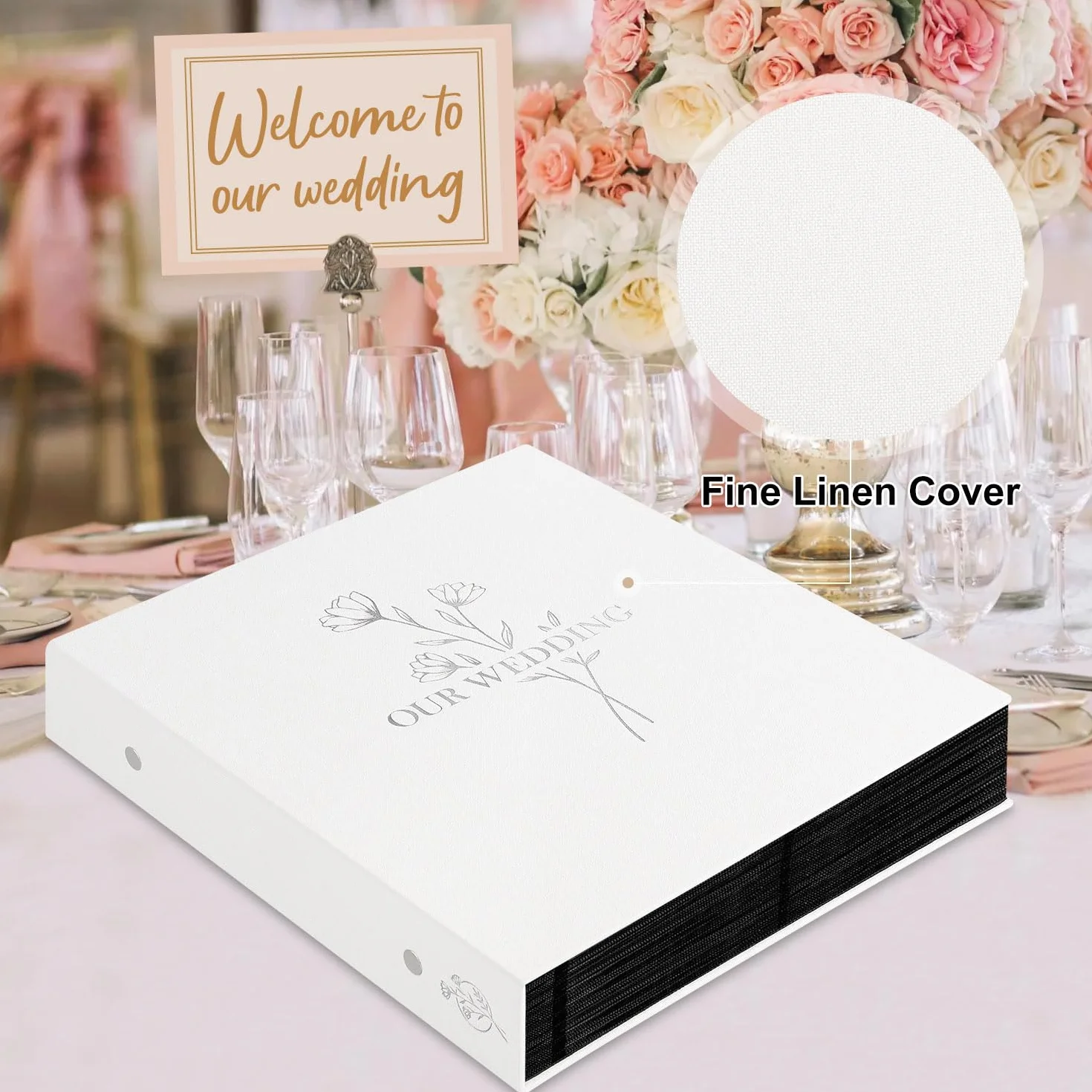 Album Photo Mariage 10x15cm 600 Poche Photos Lin Tissu