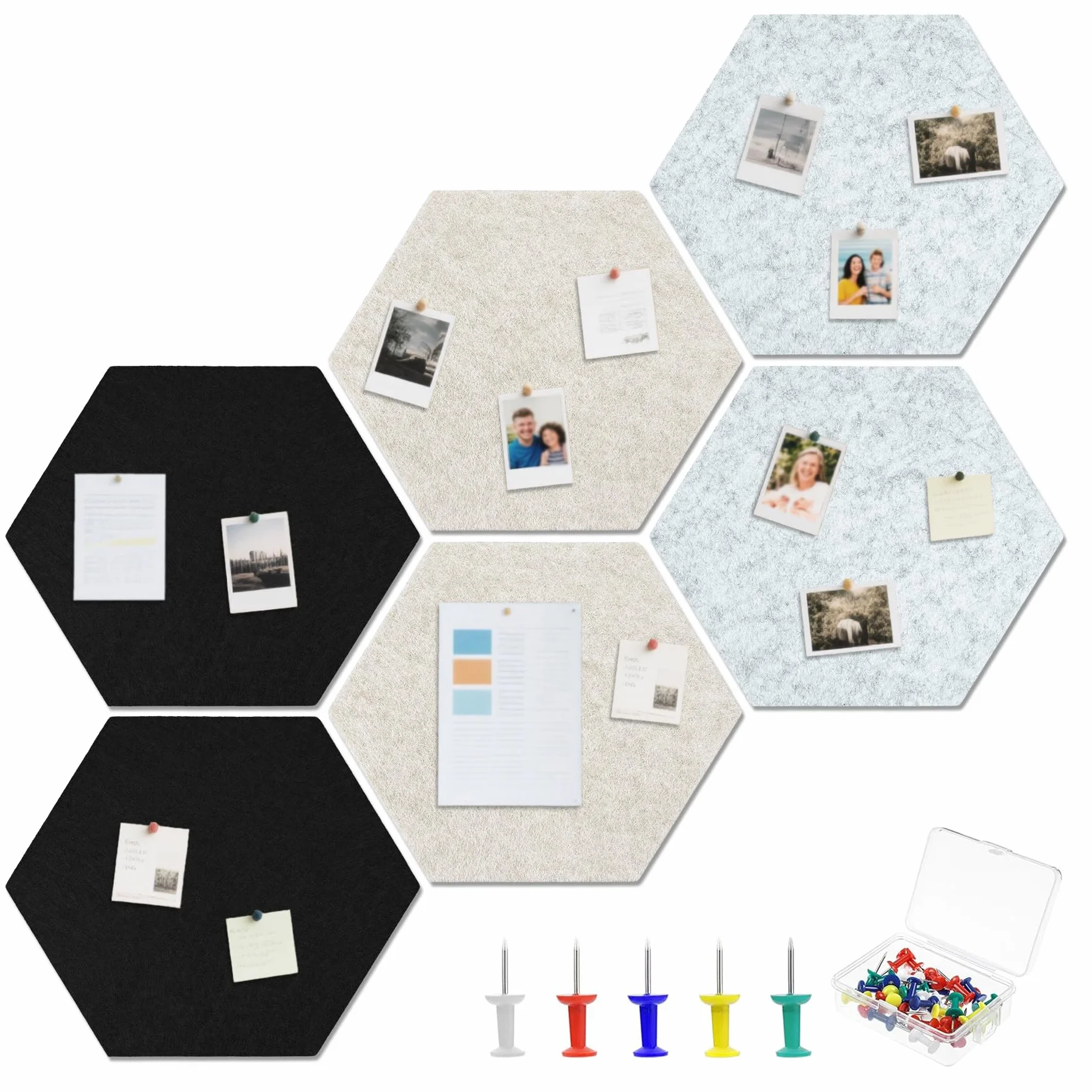 Autocollant mural hexagonal en feutre tableau mémo décoration murale cuisine chambre