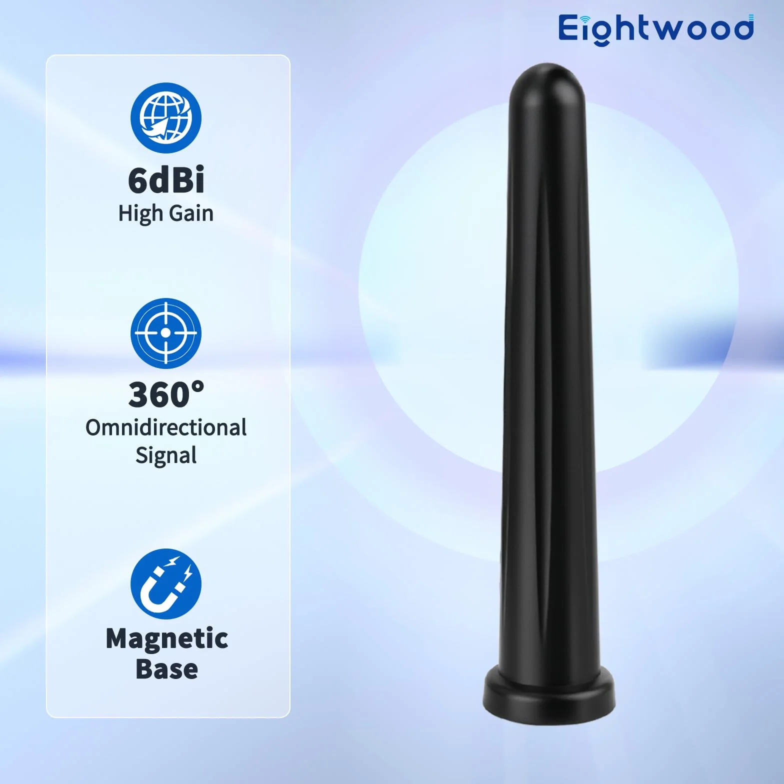 Eightwood Antena magnetyczna 4G LTE SMA 6dBi antena wielokierunkowa z adapterem TS9 + kabel antenowy 3 m do kamery leśnej 4G LTE Router Modem Kamera GSM Hotspot itp