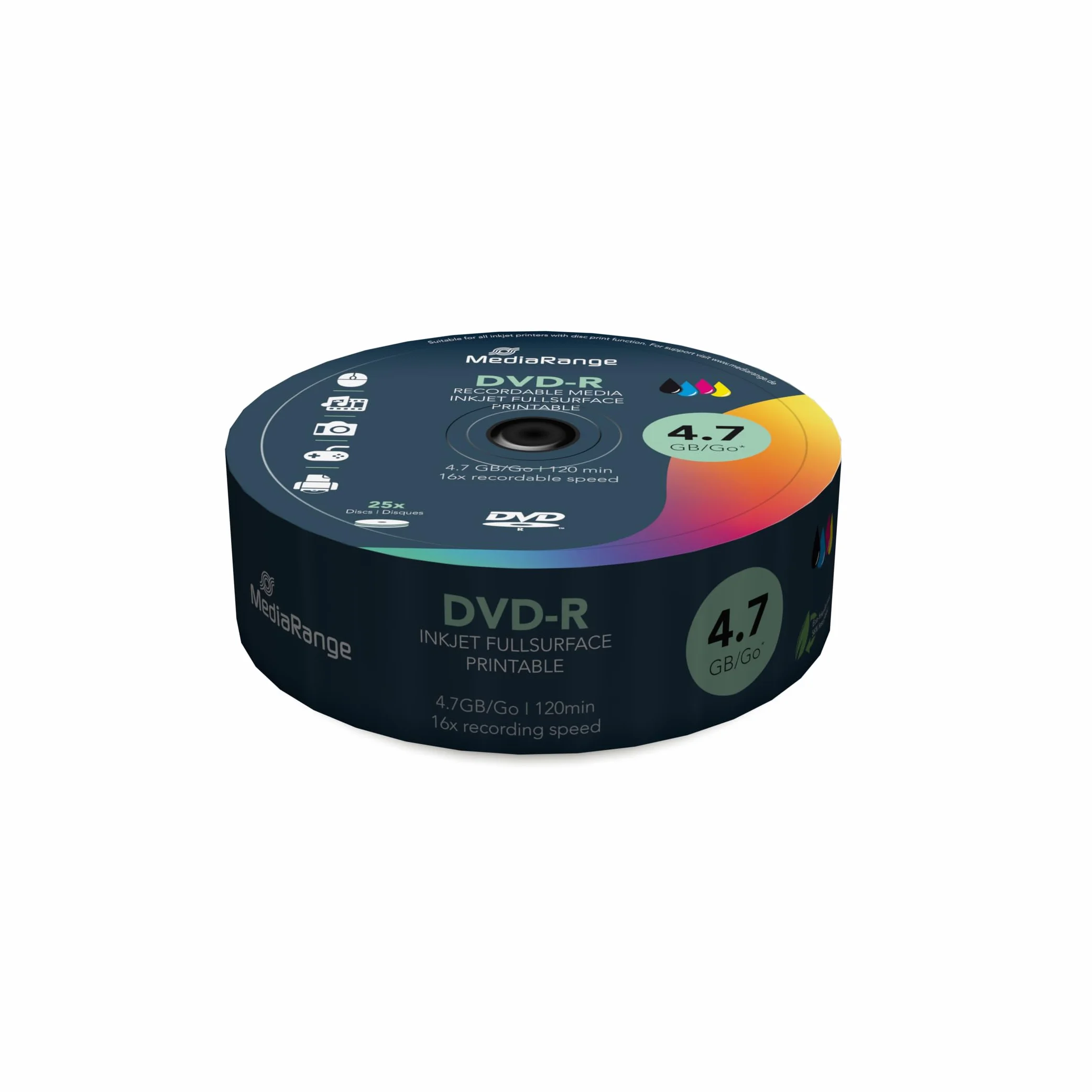 MediaRange MR407 DVD-R 4,7 Go 120 min 16x 25 x enregistrables