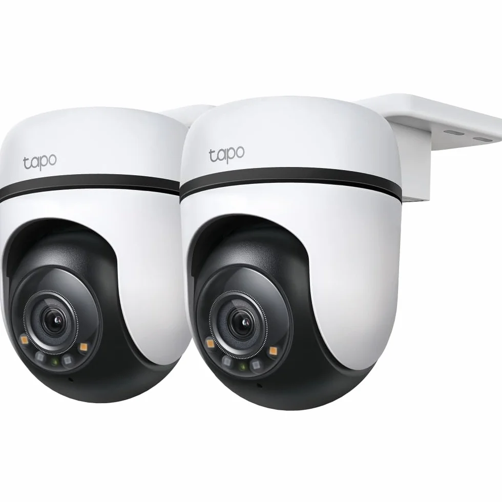 Tapo C510W (2 sztuki) Zewnętrzna kamera WiFi 2K 3 MP, widzenie 360 °, kolorowe widzenie nocne, kamera monitorująca IP, czujnik ruchu, wodoodporna IP65, dwukierunkowy dźwięk, Alexa, 2 sztuki