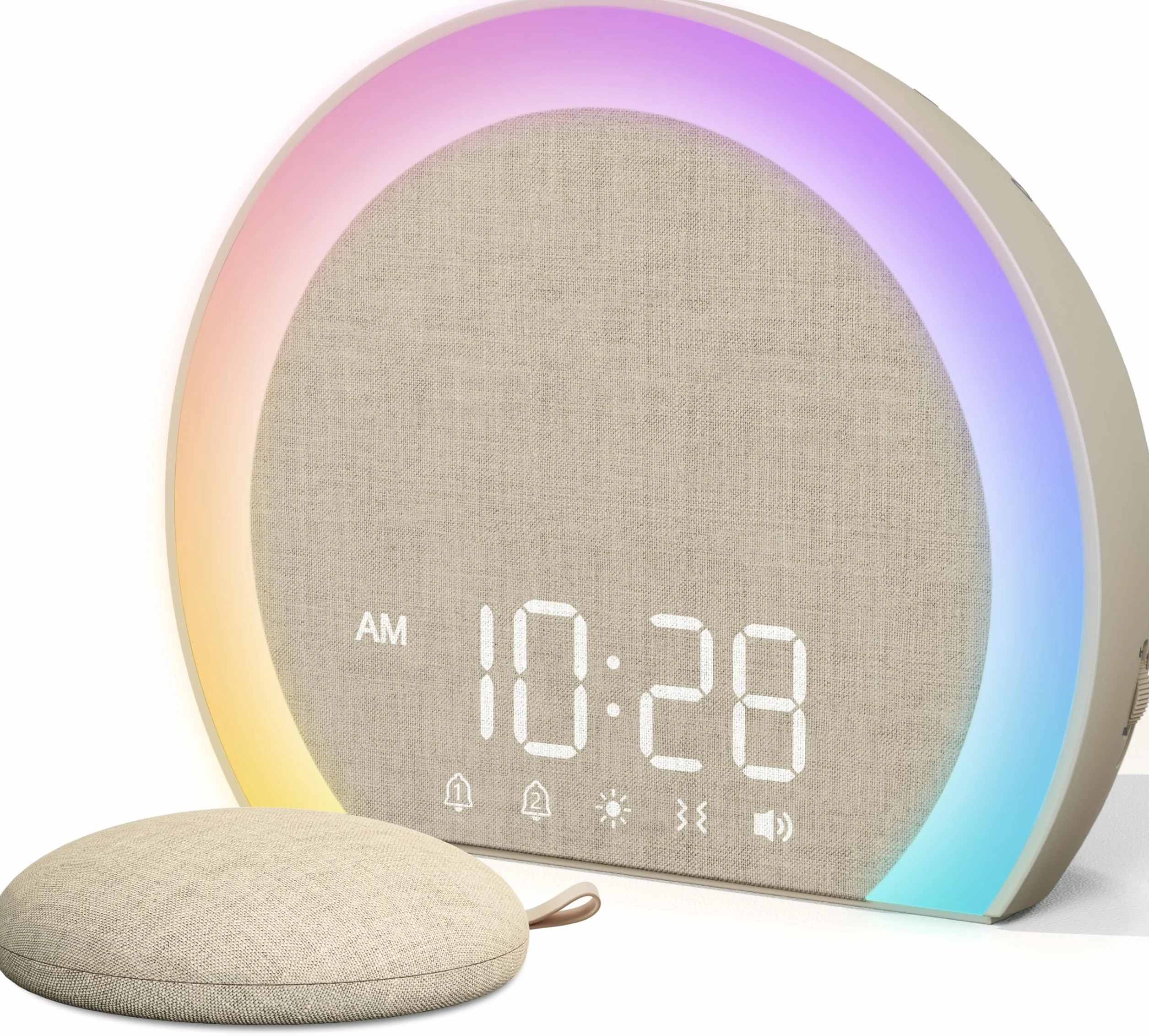 ANJANK Réveil lumineux avec Vibrations Puissantes Double Alarme 115 dB USB-C pour Sourds Enfants Adultes