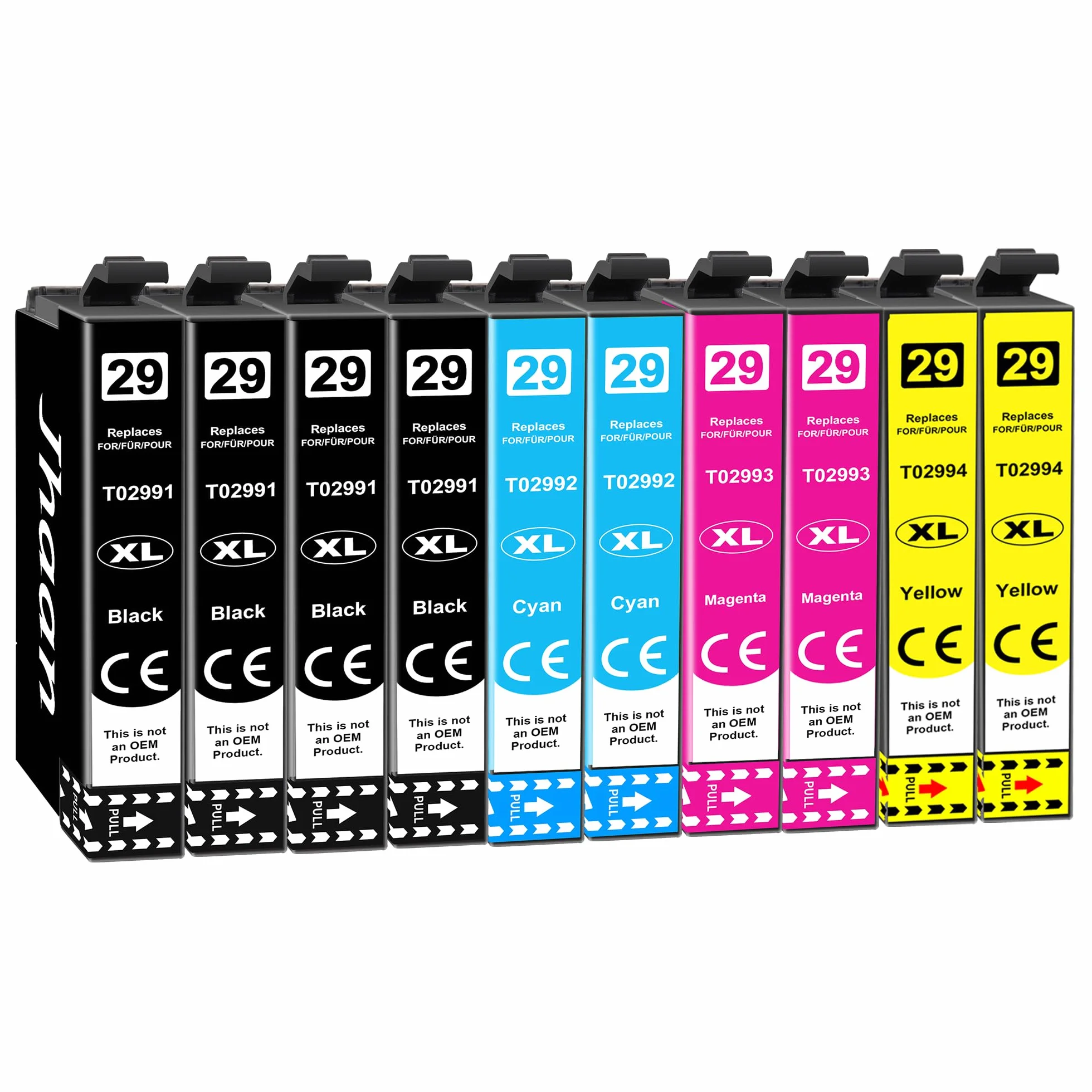 Cartouches d'encre Compatibles pour Epson 29 XL Lot de 10 pour XP-255 XP-445 XP-352 XP-247