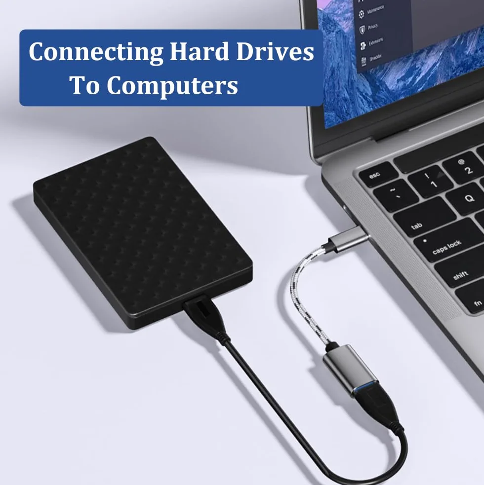 Adaptateur USB C vers USB A, Câble OTG, Compatible iPhone 15 Pro/Max, iPad Pro, Samsung Galaxy S21 S22 S23, MacBook Pro/Air, Google Pixel