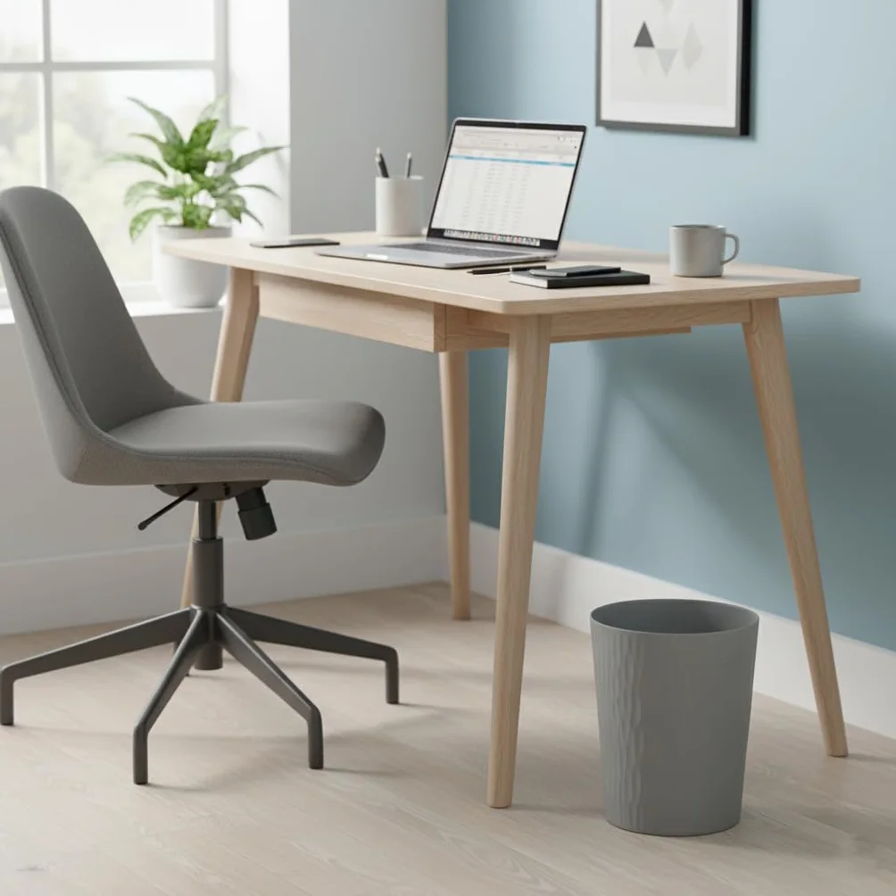 Poubelle en plastique 12L 30 cm Corbeille à papier Lila pour bureau cuisine chambre