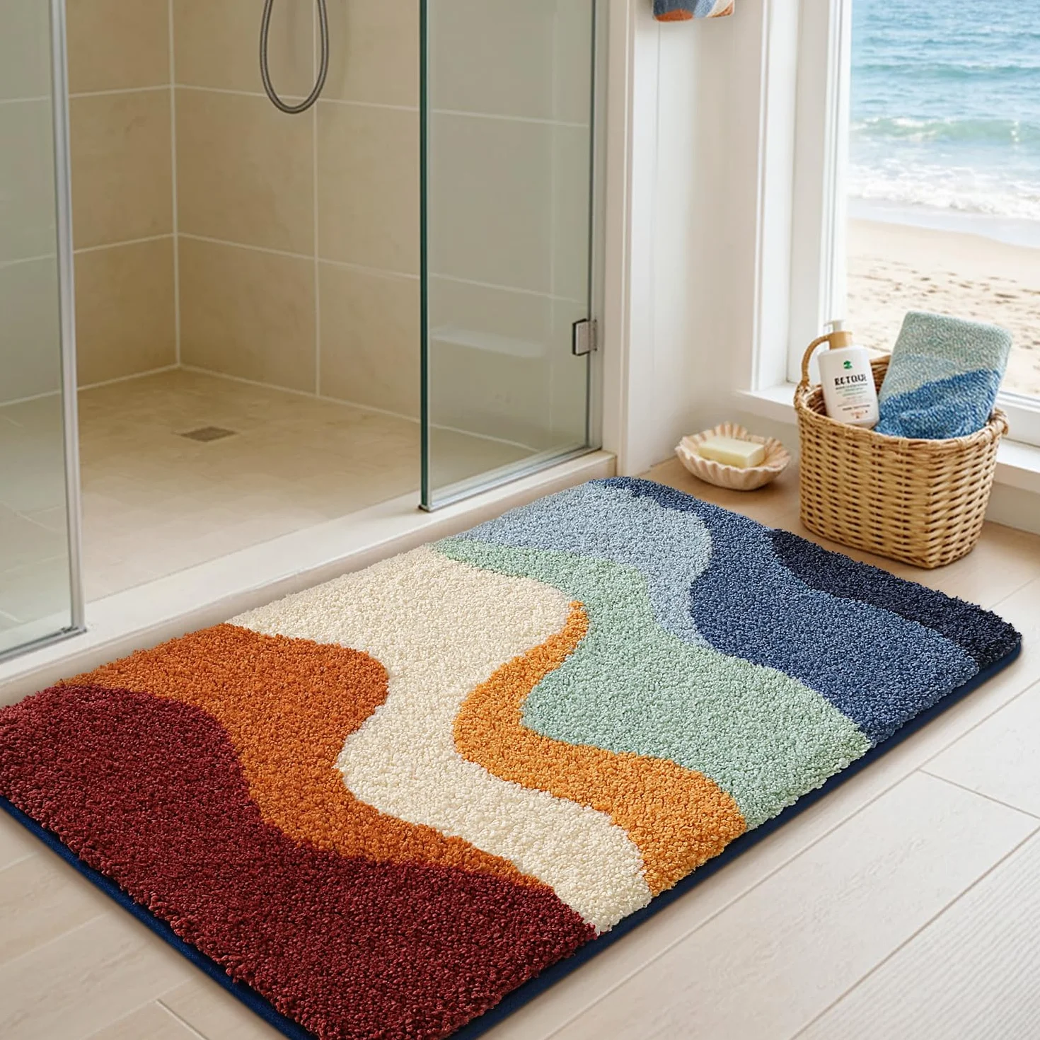 DEXI Tapis de Bain Antidérapant 40 x 60 cm Lavable en Machine Doux