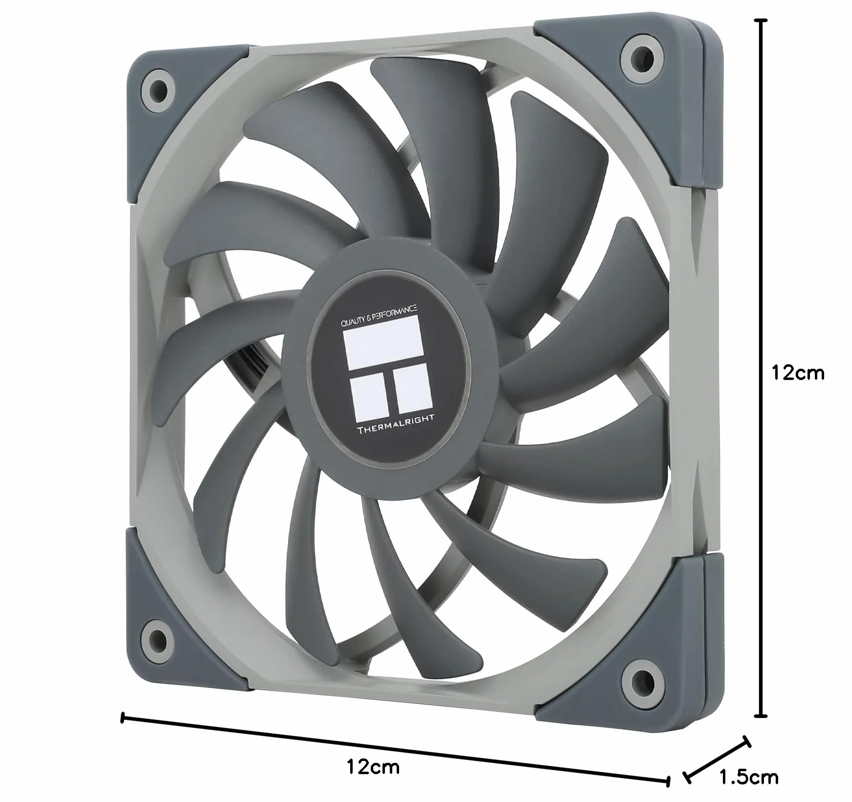 Thermalright-TR TL-C12015 Slin cichy wentylator 4-pinowy PWM PC, 15 mm Slimline