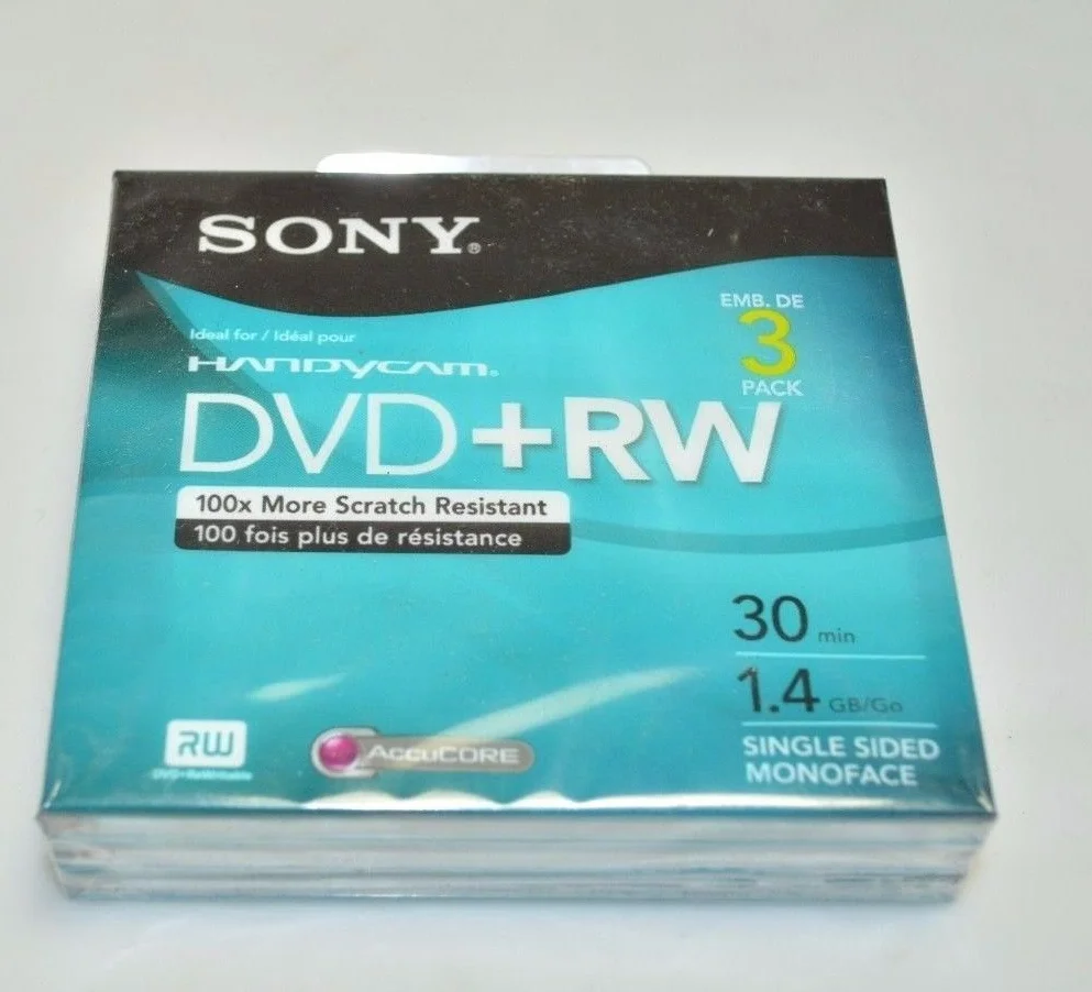 Sony DVD+RW Lot de 3 : 8 cm, 30 min, 1,4 Go