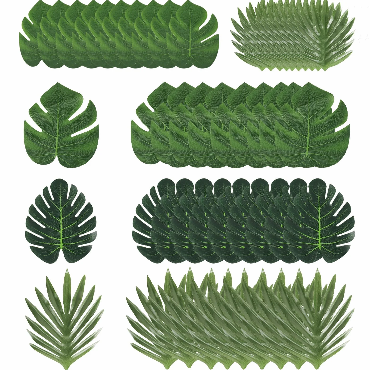 Feuilles artificielles Palmier Monstera Lot 50 Tropicales Jungle Décoration