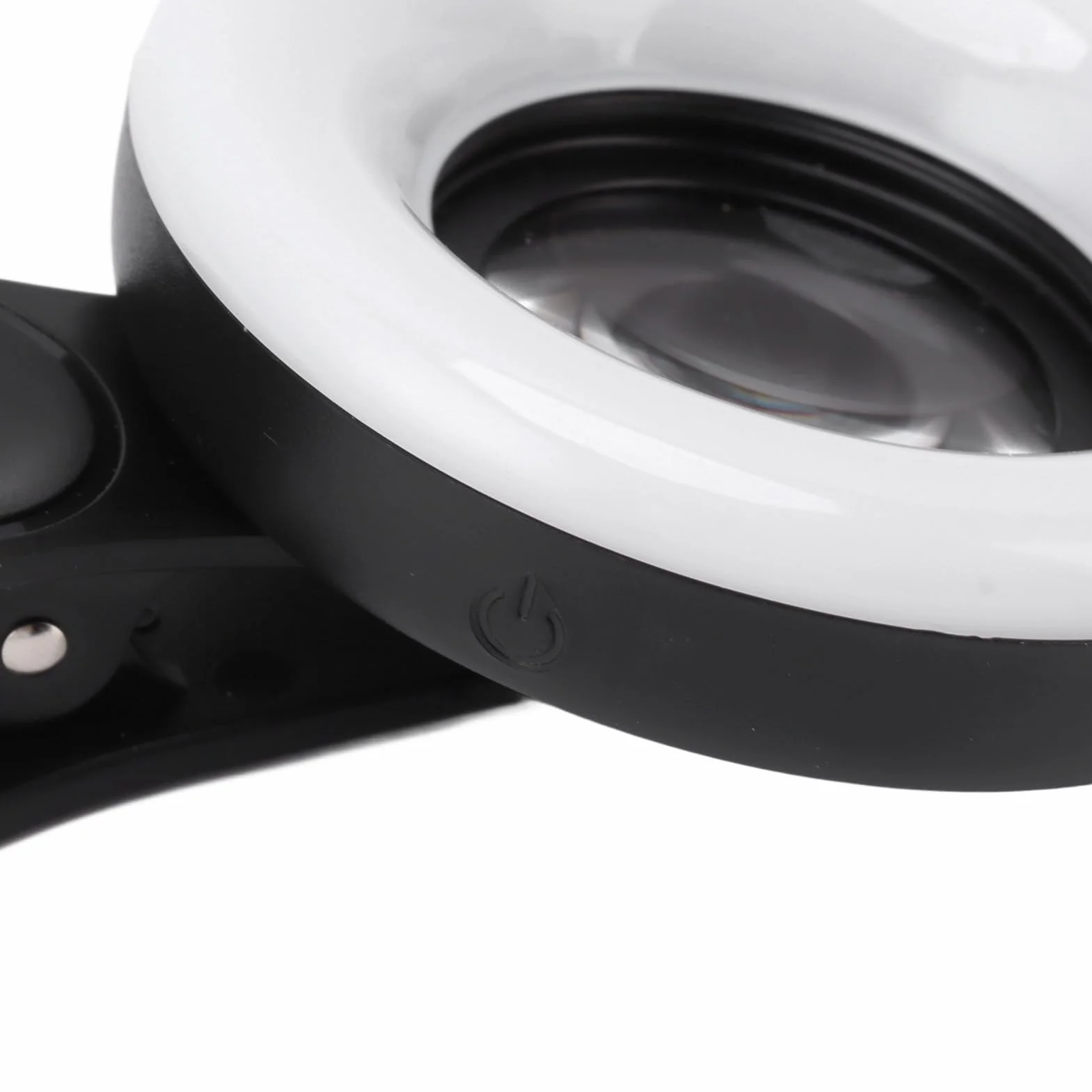 Obiektyw Makro 15X z lampą pierścieniową Mini Clip, do Aparatu Telefonicznego, Soczewka Wypełniająca pierścień Telefonu od 2800 do 6500 K, do Vlog, Nagrywanie Wideo