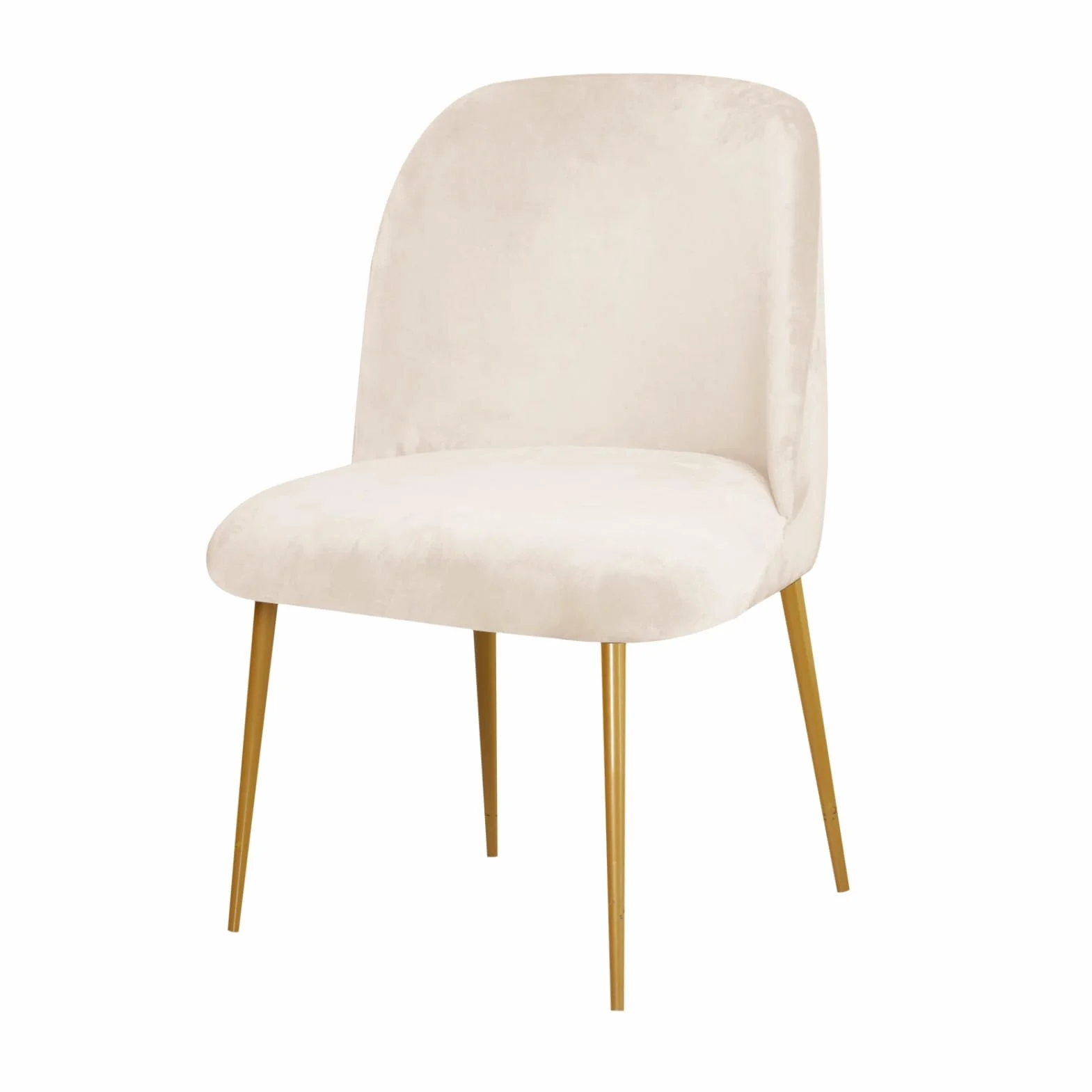 Housses De Chaise Salle À Manger en Velours Scandinave Extensible Haute Lot 6 Pièces Beige Couvre-Siège Arc Coquille sans Accoudoirs