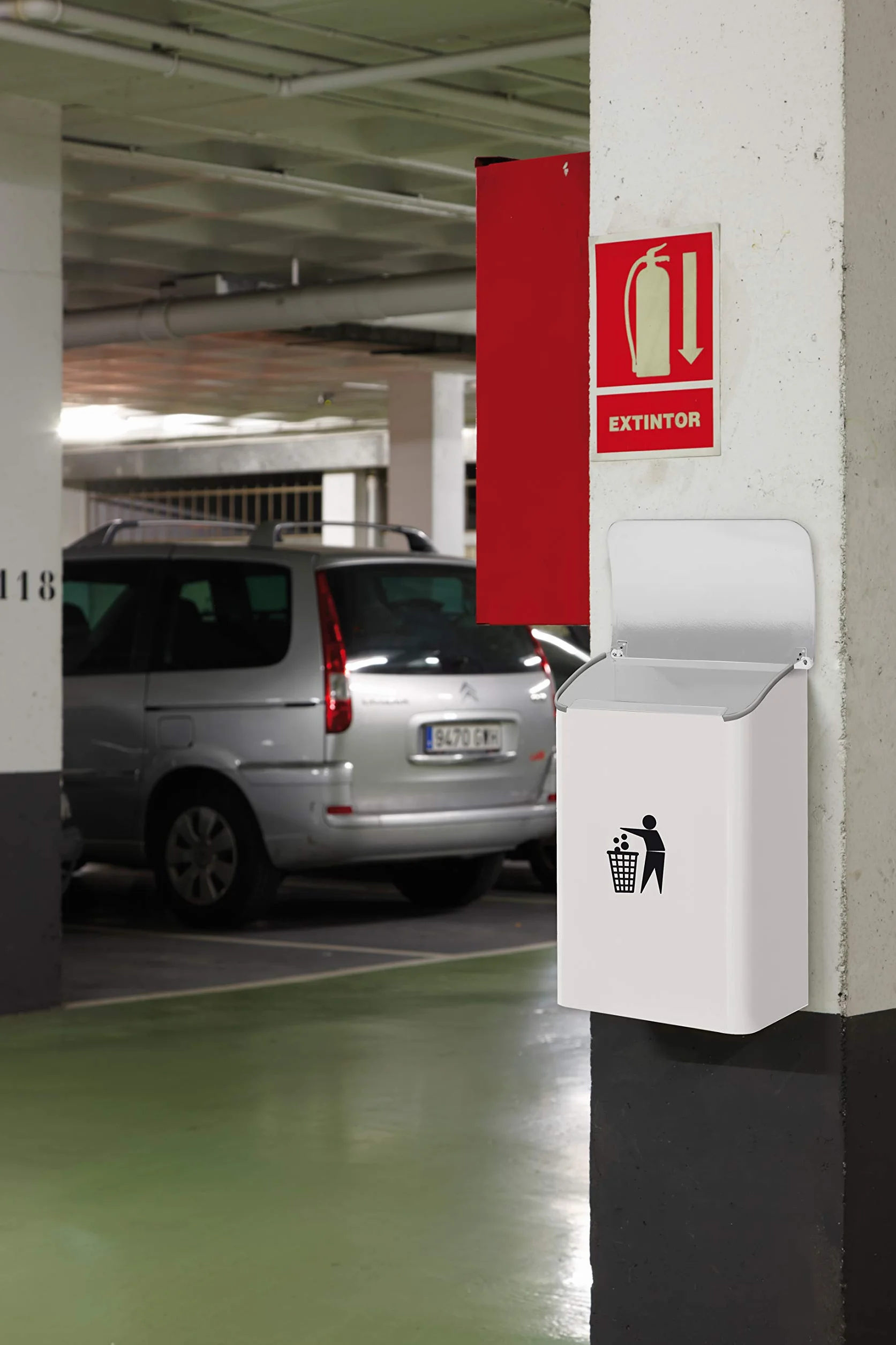ARREGUI E6101 Poubelle Murale de recyclage en acier 18L Blanc