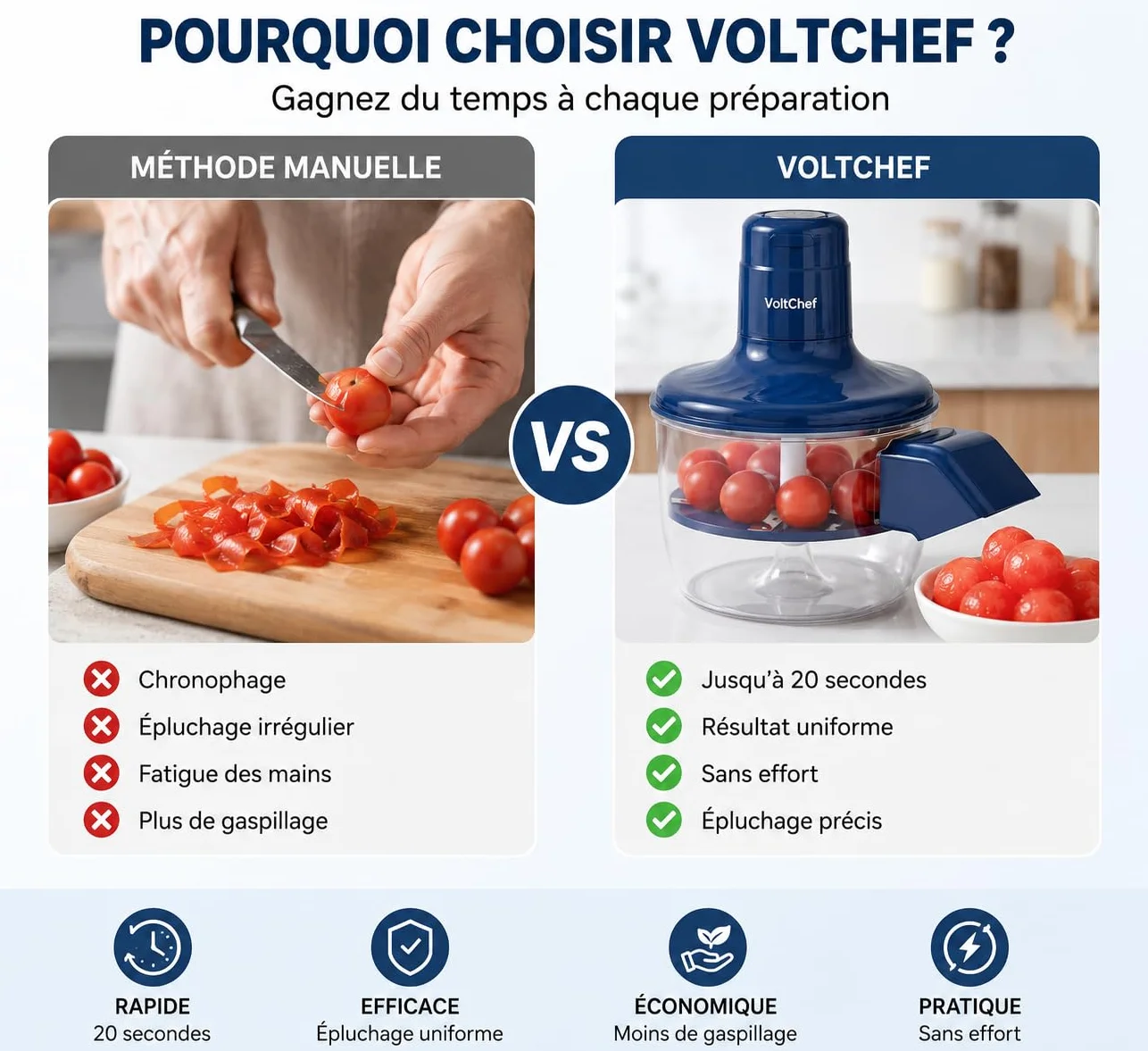 Éplucheur Électrique Automatique de Fruits et Légumes – Rechargeable USB-C – Lame en Acier Inoxydable – Épluchage Rapide Sans Effort – Épluche Ail, Tomates Cerises, Raisins et Plus