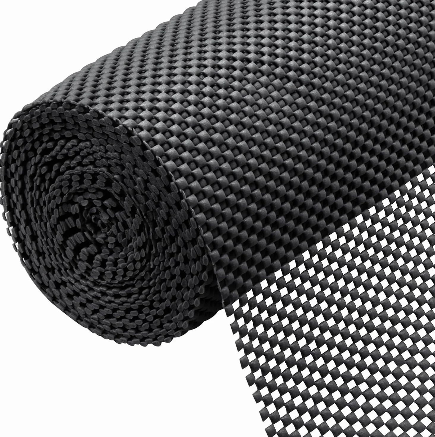 KAHEIGN Tapis Antidérapant PVC 40CM x 600CM, Imperméable pour Maison Bureau Cuisine Salle de Bains (Noir)