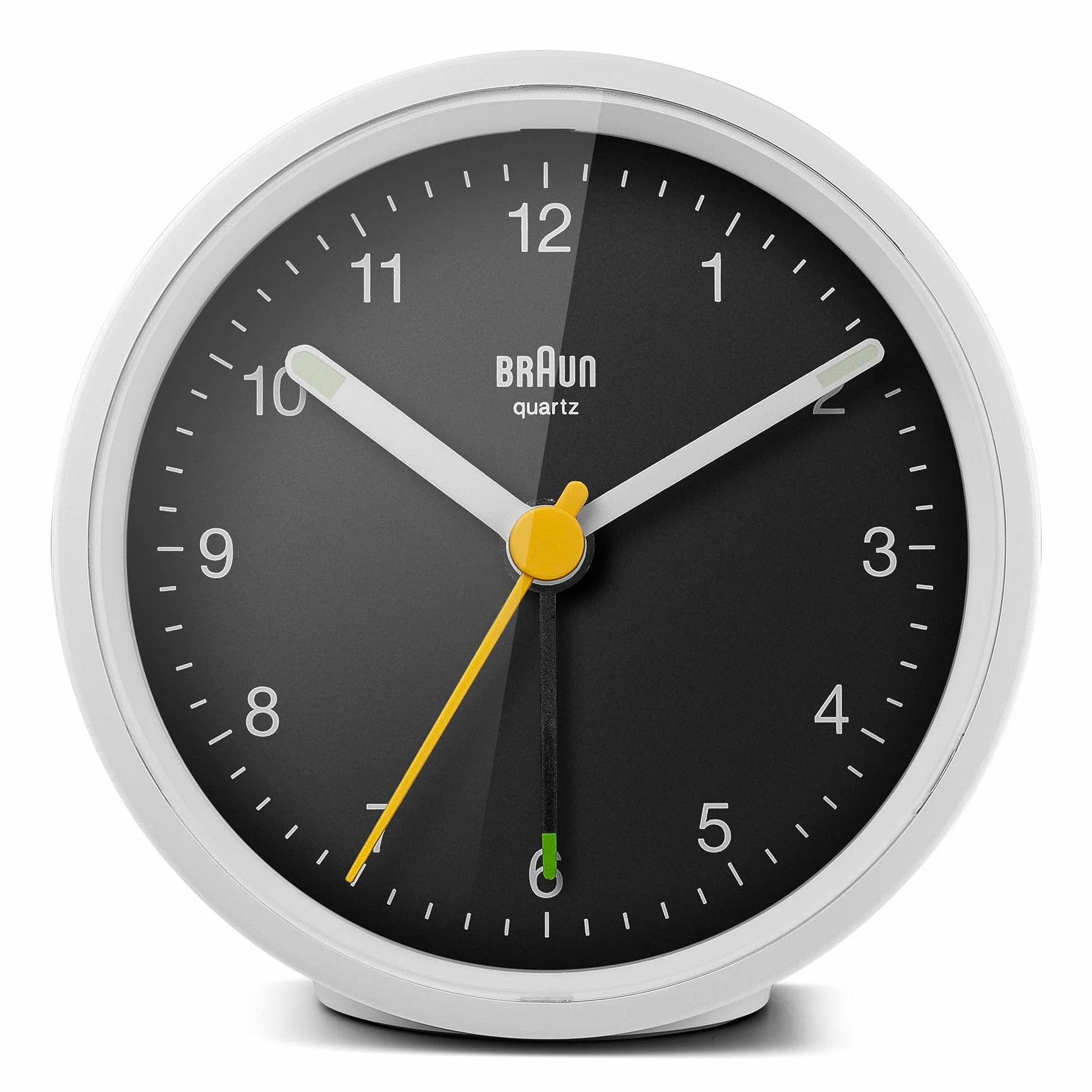 Braun BC12WB Réveil analogique classique blanc et noir