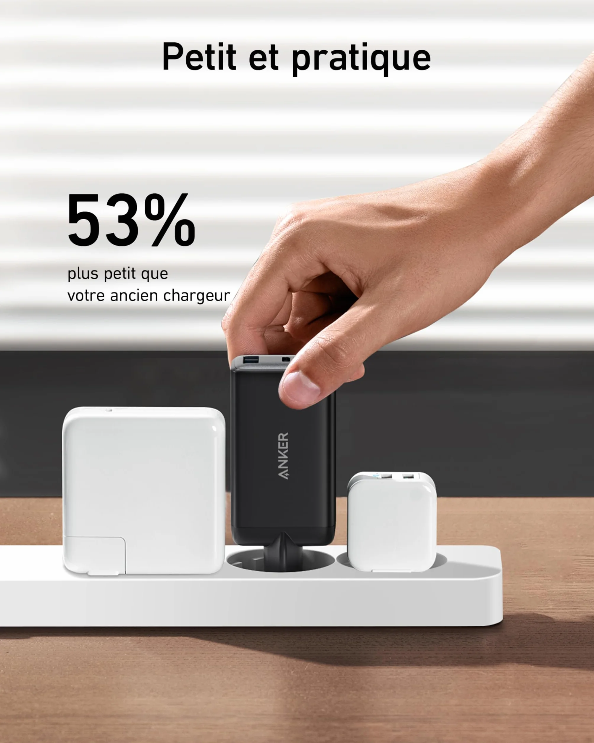 Anker Chargeur USB C Nano II 65 W Station 3 Ports PPS Rapide Bloc d'alimentation Compact